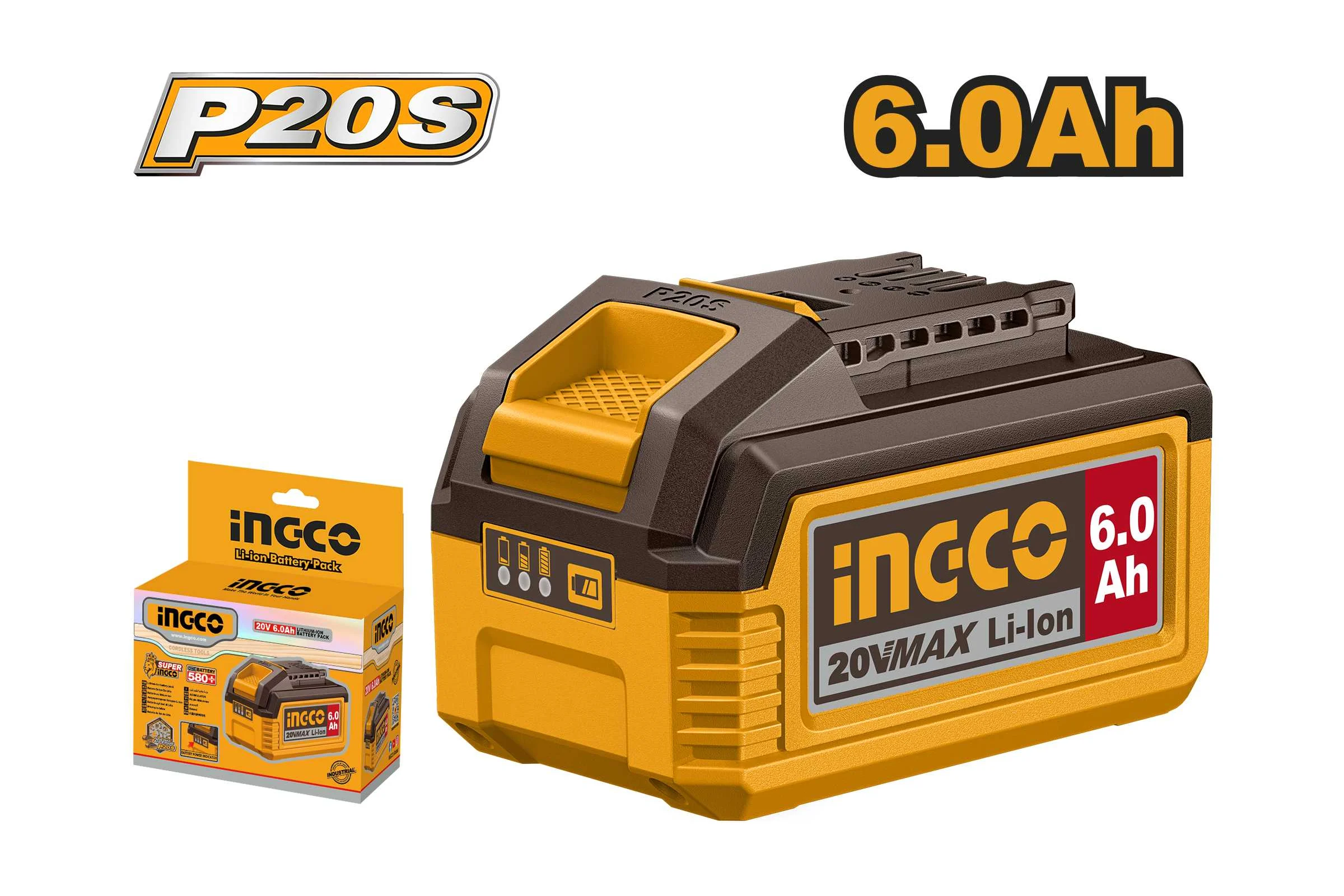 Аккумуляторная батарея INGCO 20В/6.0Ач INDUSTRIAL FBLI2060