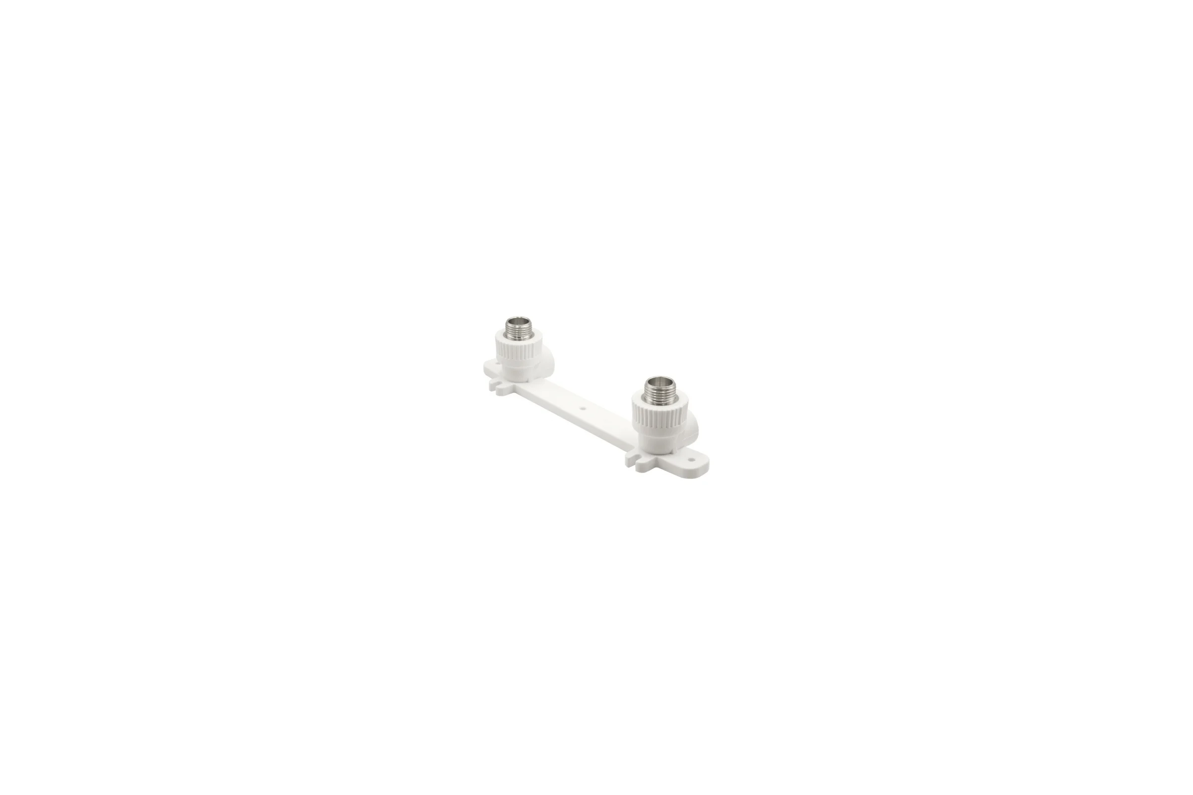 Комбинированный уголок VRT 20х1/2 нар., с креплением, двойной, белый EVER plast 538273