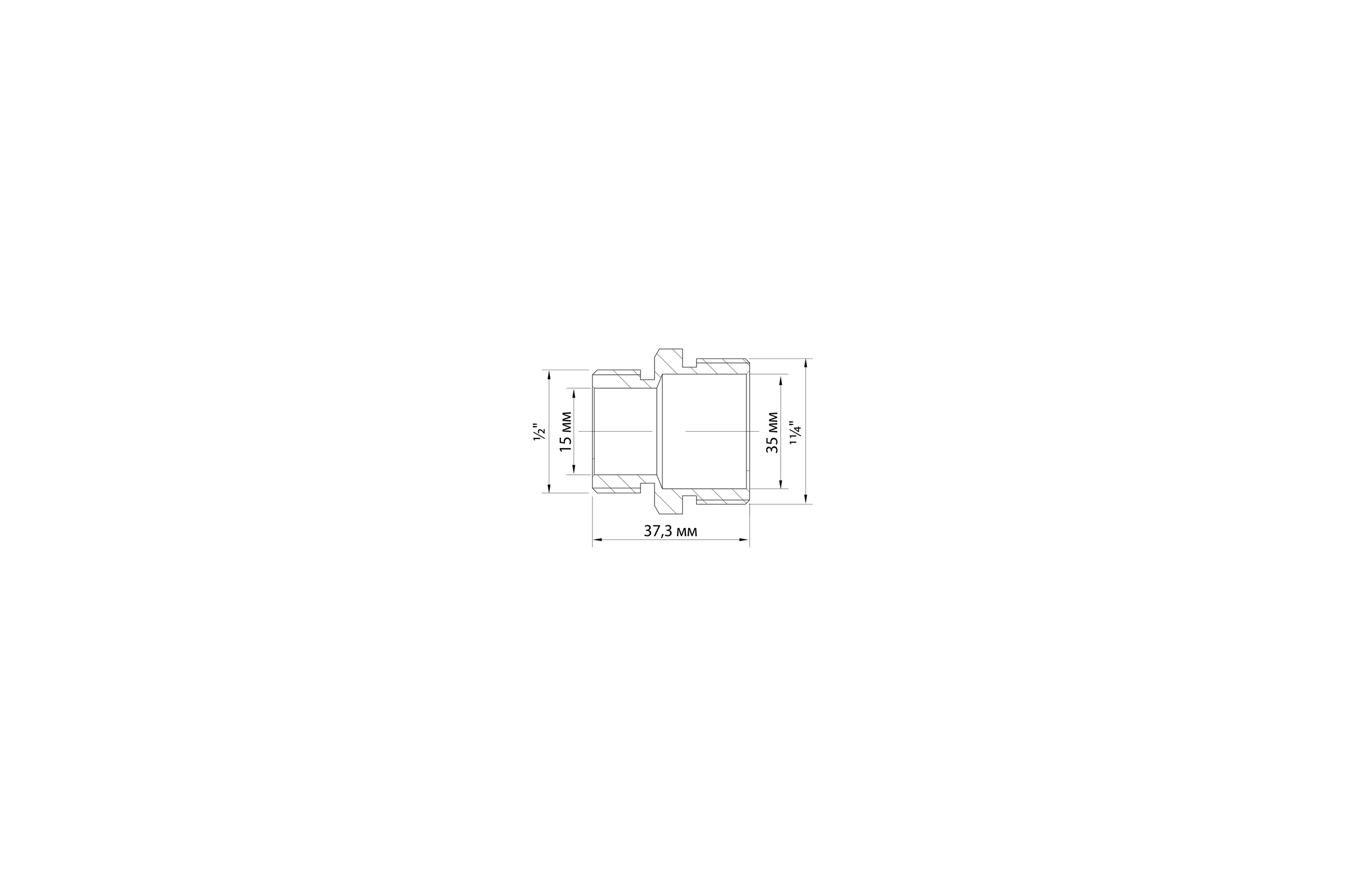 Переходной ниппель VRT 1 1/4"-1/2", наружная/наружная, никель 1909-003215 281701