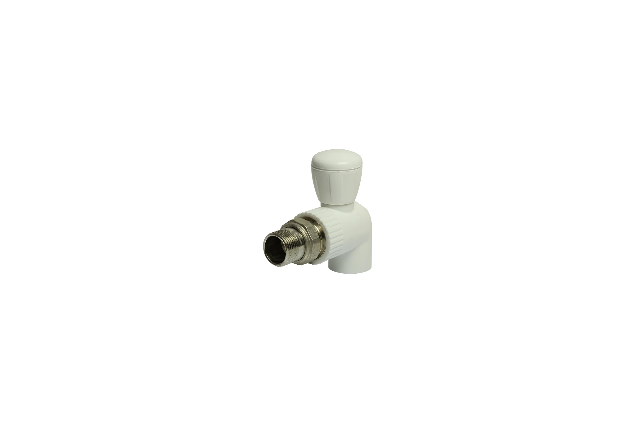 Шаровой кран VRT американка, 20-1/2", угловой, EVER plast, белый 542466