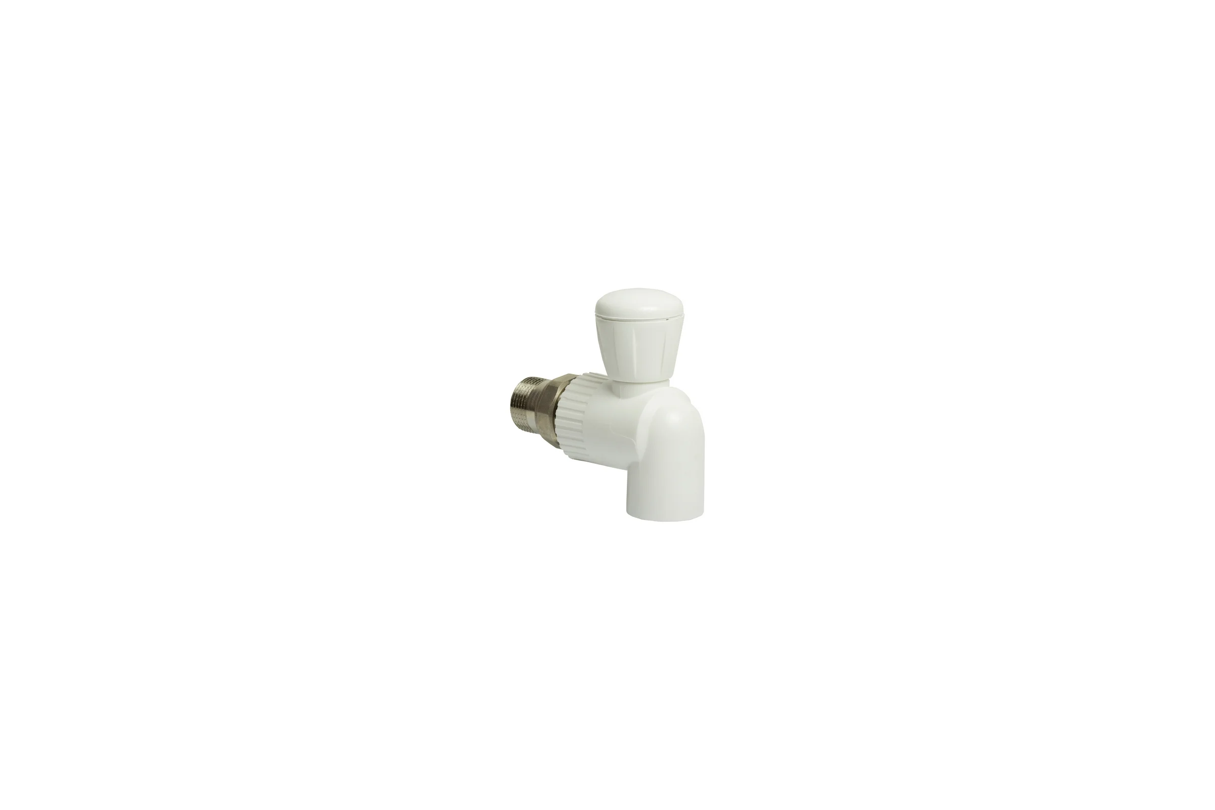Шаровой кран VRT американка, 20-1/2", угловой, EVER plast, белый 542466