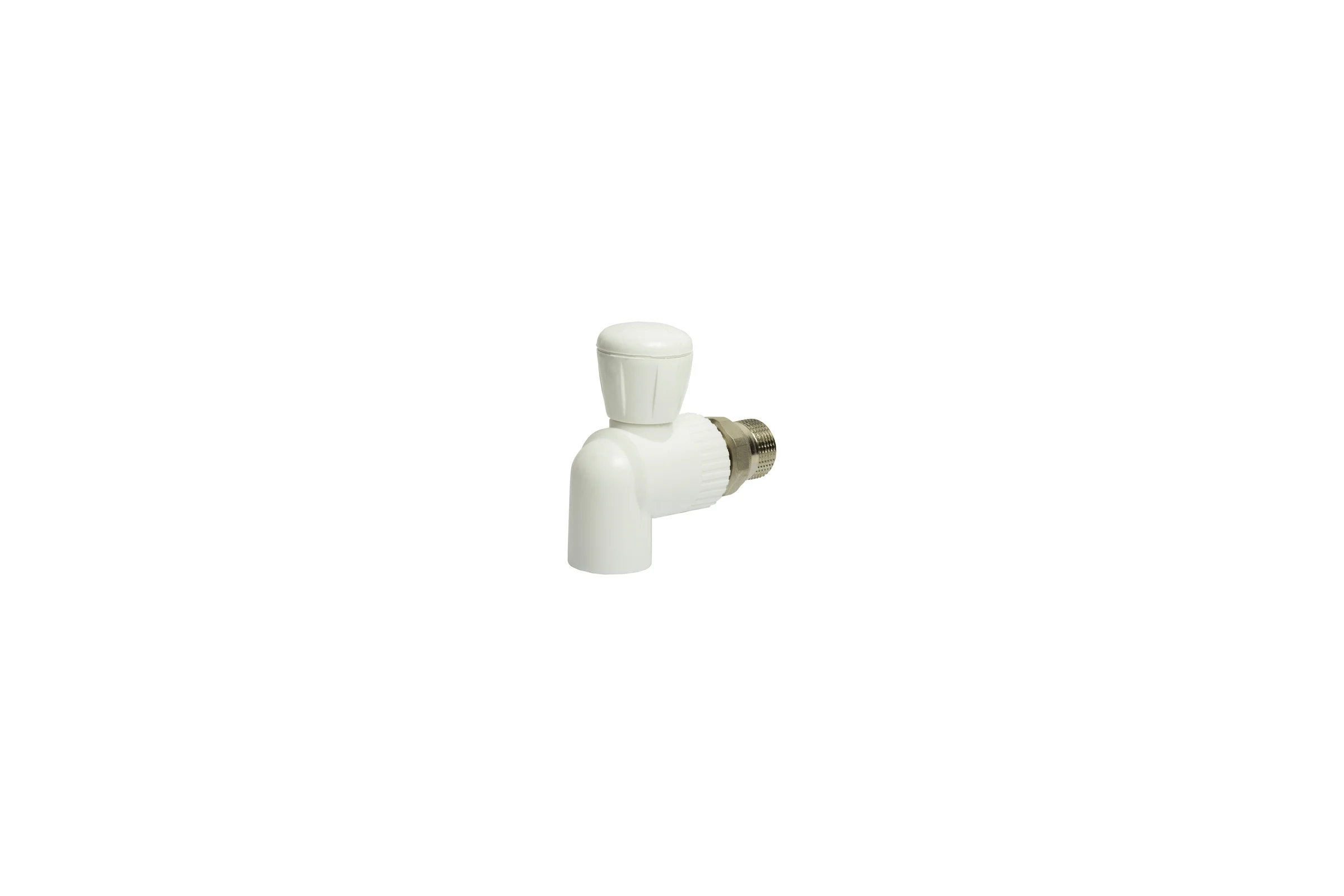 Шаровой кран VRT американка, 20-1/2", угловой, EVER plast, белый 542466