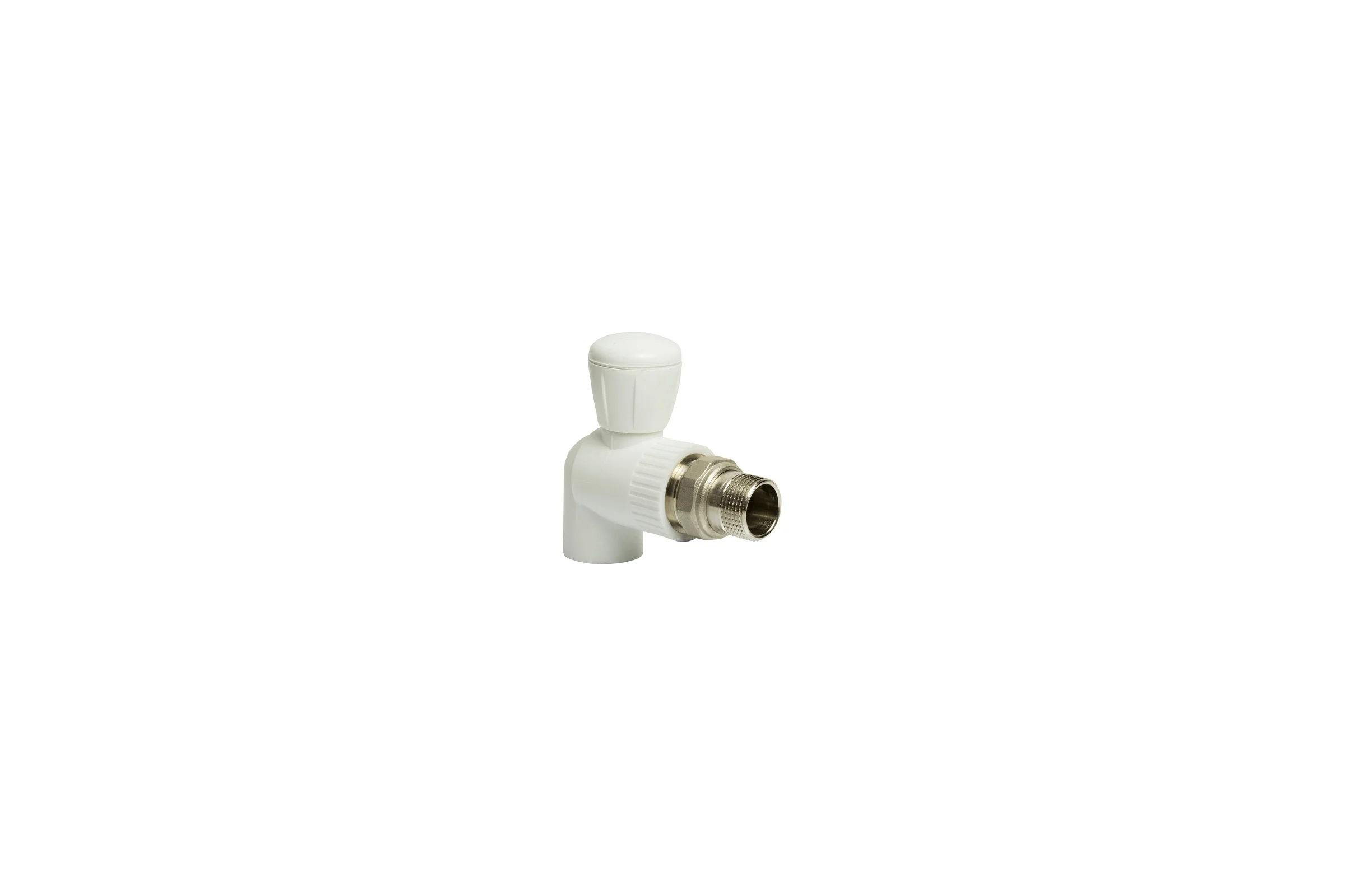 Шаровой кран VRT американка, 20-1/2", угловой, EVER plast, белый 542466