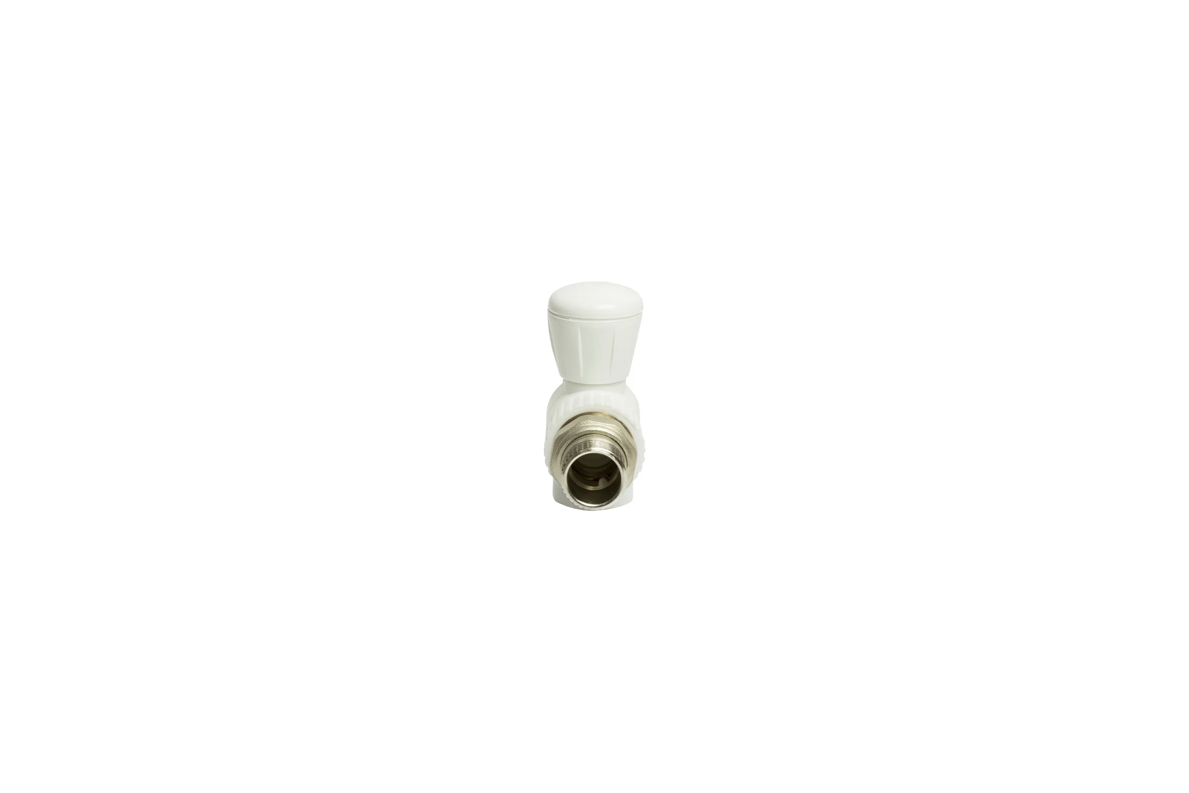 Шаровой кран VRT американка, 20-1/2", угловой, EVER plast, белый 542466