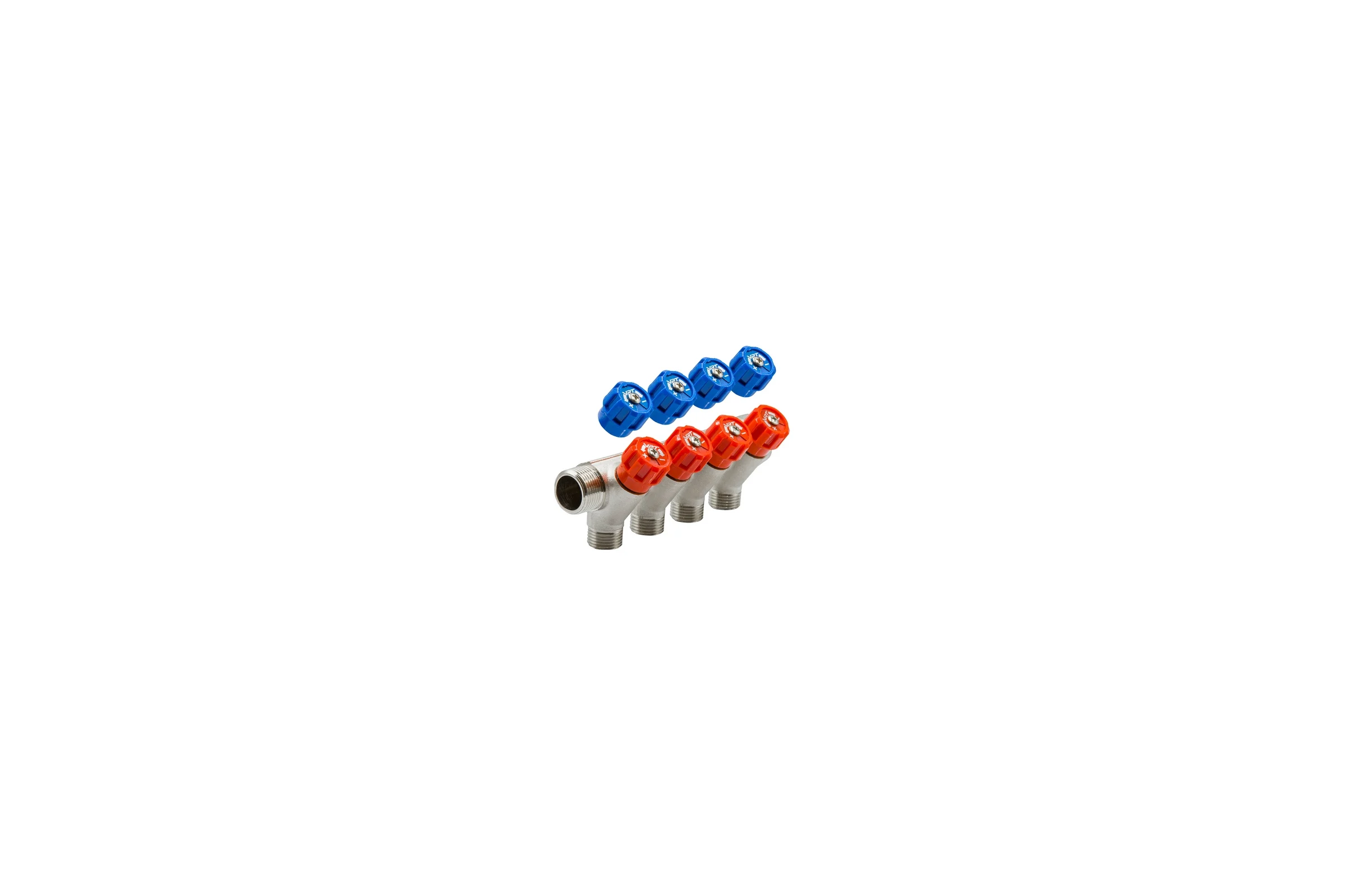 Коллектор VRT 3/4"x1/2", с регулировочными вентилями, 4 выхода 524078