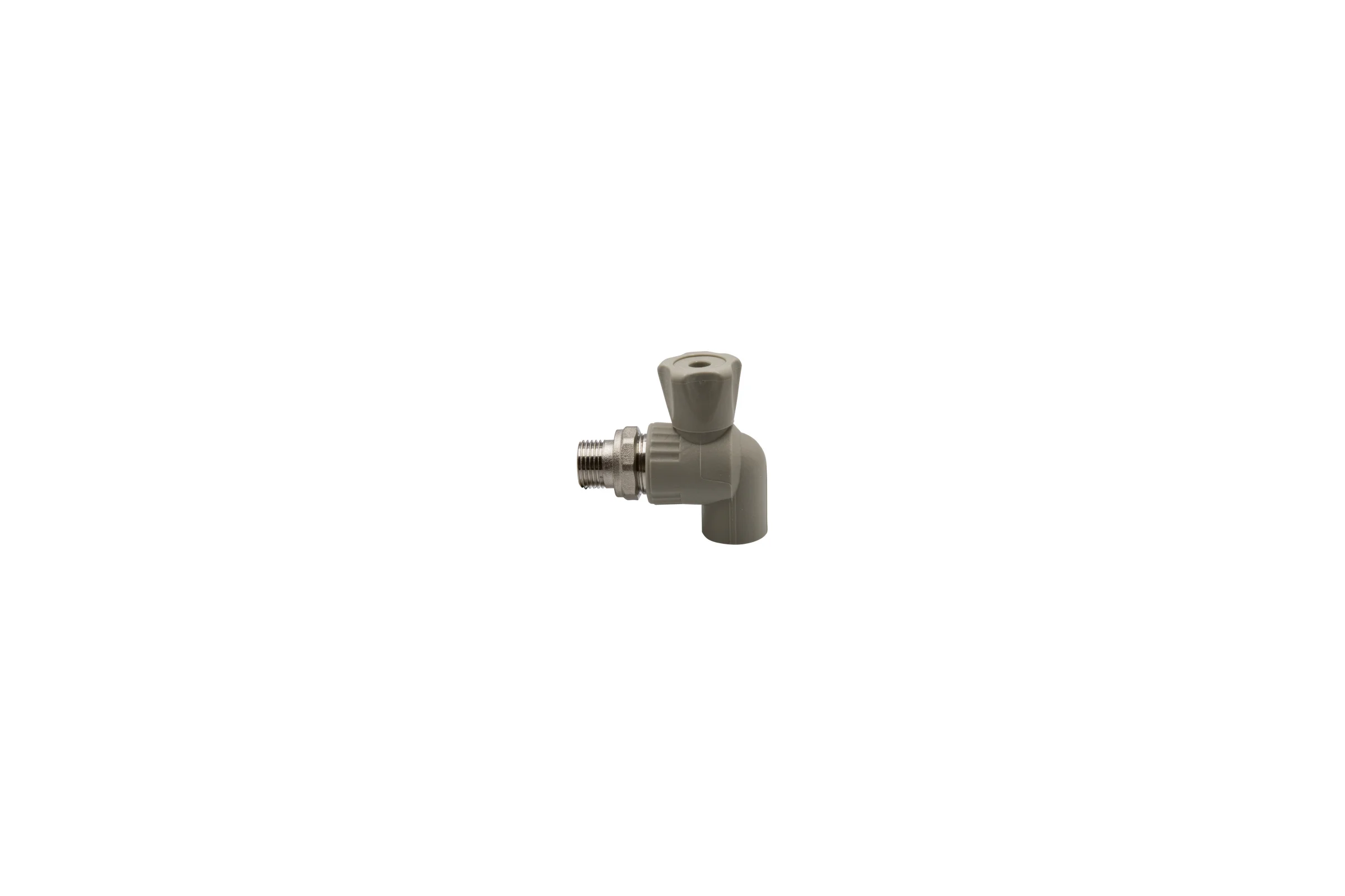 Шаровой кран VRT американка, 20-1/2", угловой, EVER plast, серый 538453
