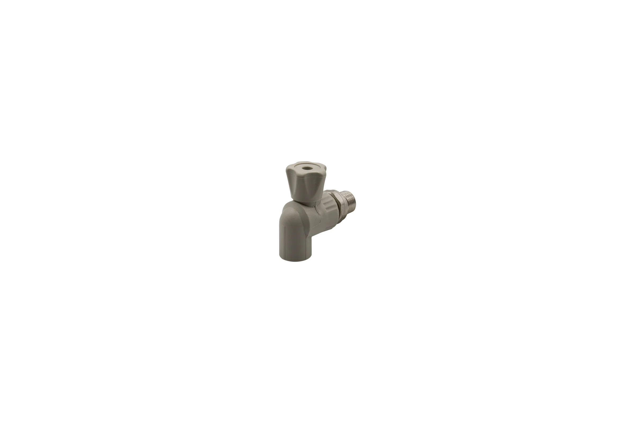 Шаровой кран VRT американка, 20-1/2", угловой, EVER plast, серый 538453