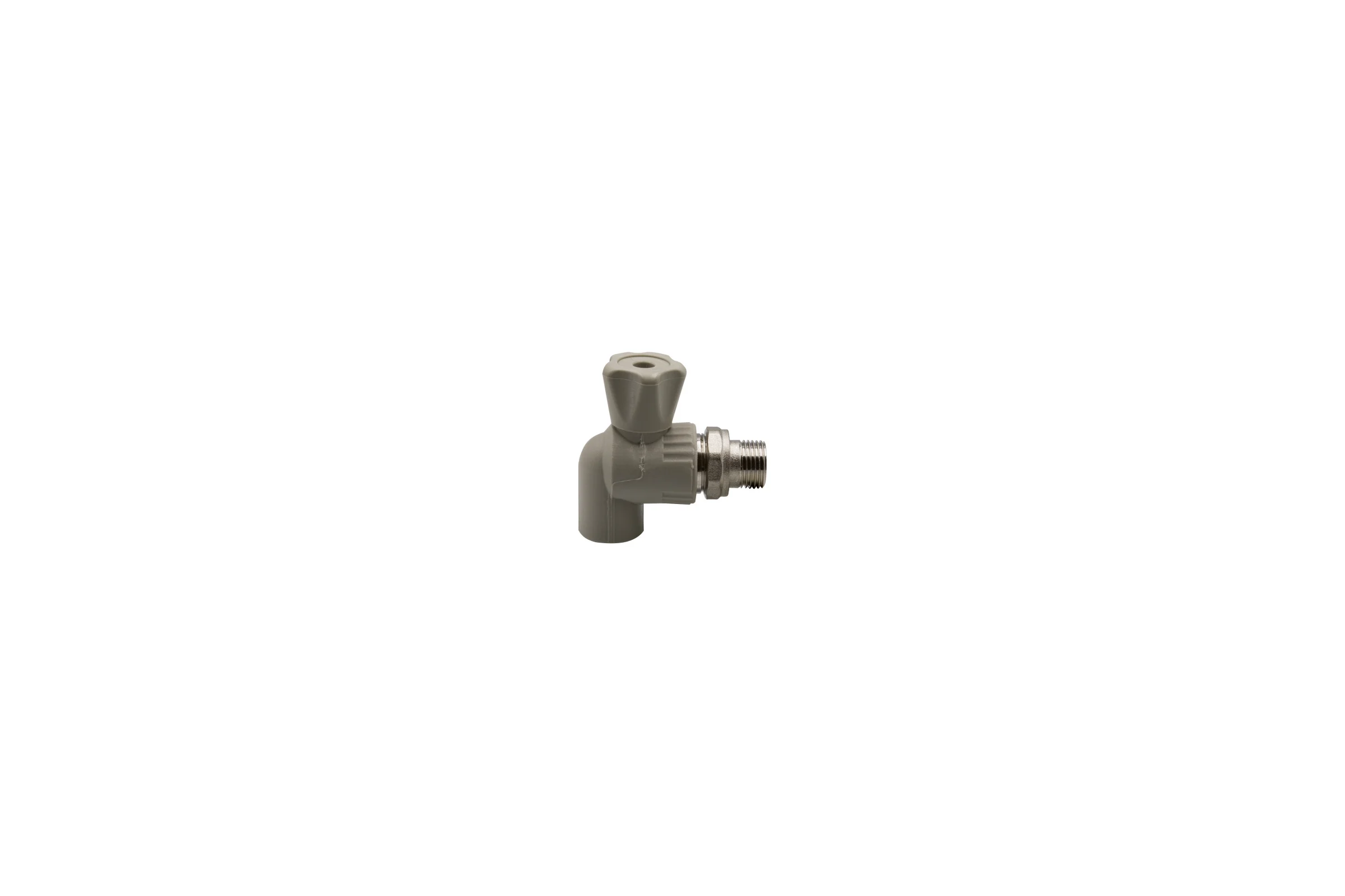 Шаровой кран VRT американка, 20-1/2", угловой, EVER plast, серый 538453