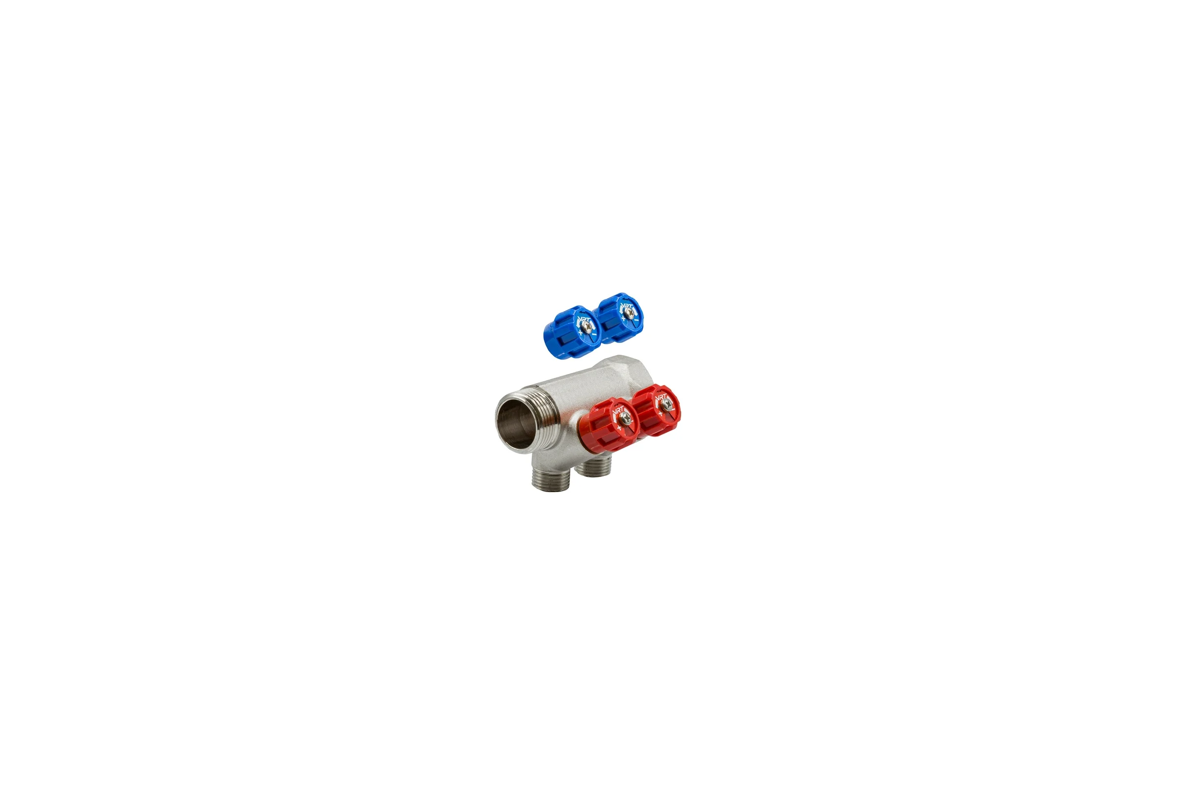 Коллектор VRT 1"x1/2", с регулировочными вентилями, 2 выхода 524073