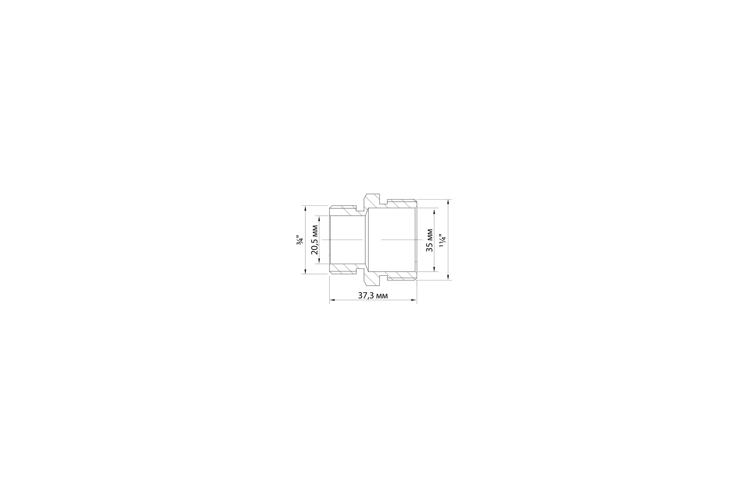 Переходной ниппель VRT 1 1/4"-3/4", наружная/наружная, никель 1909-003220 504386