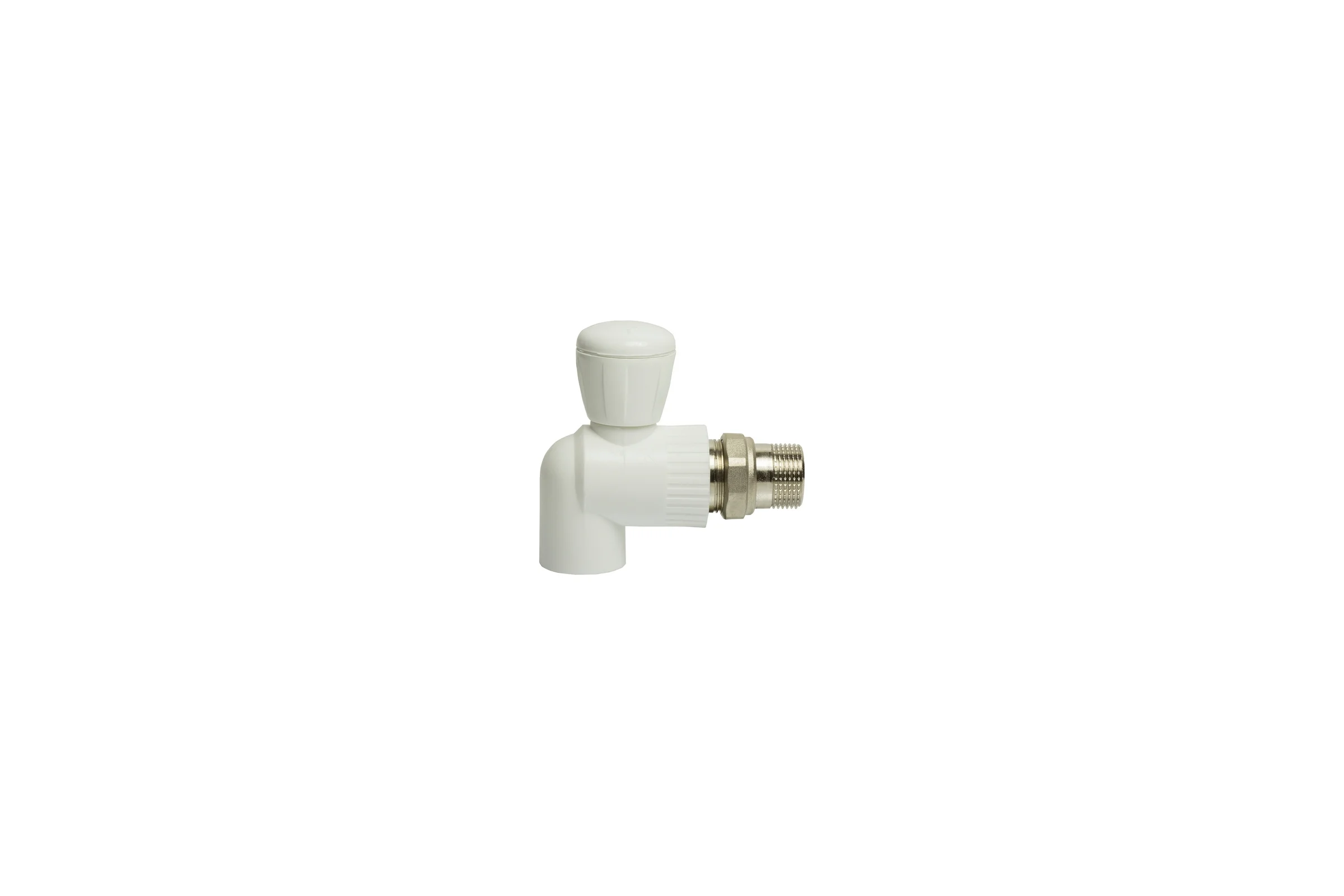 Шаровой кран VRT американка, 25-3/4", угловой, EVER plast, белый 542468