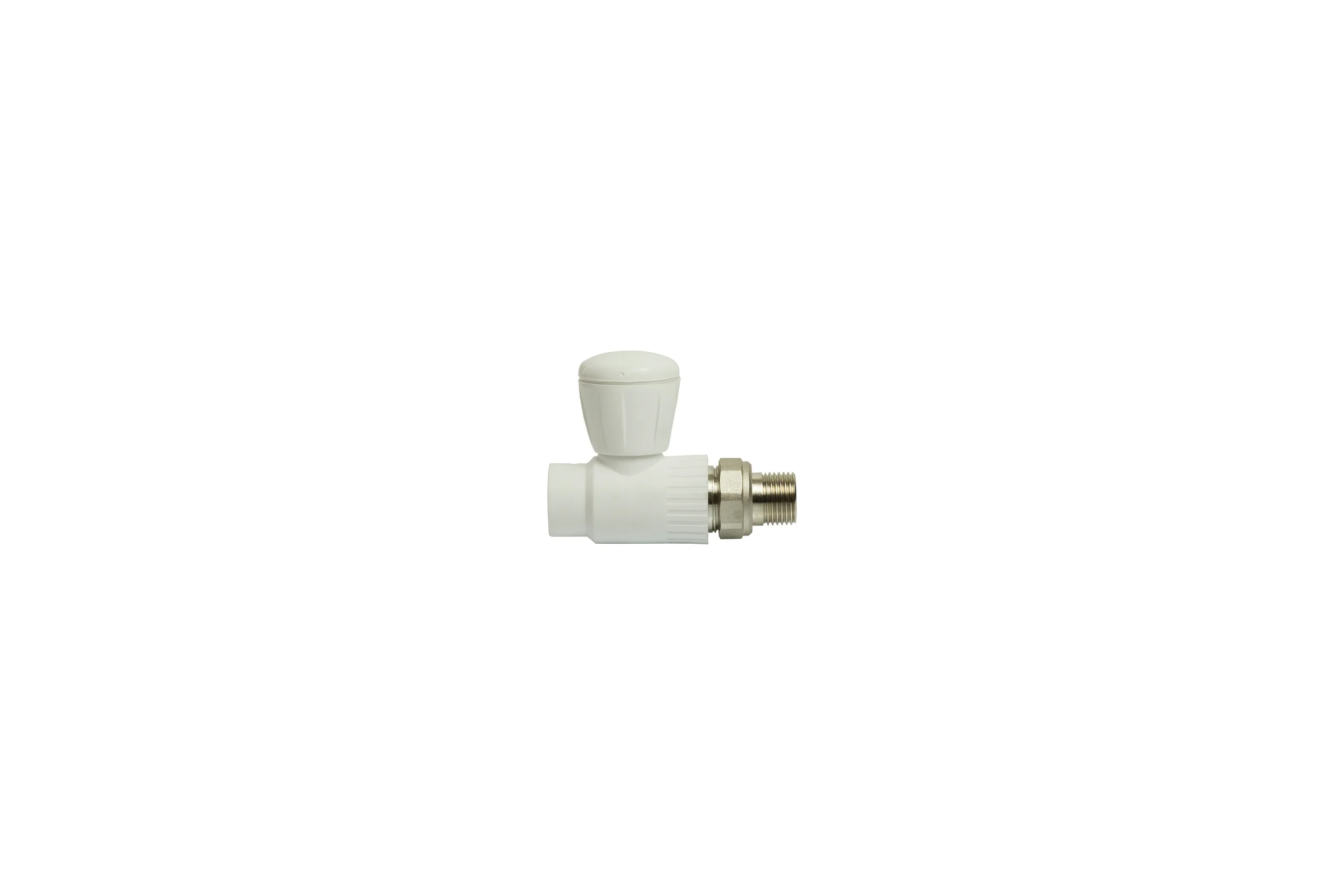Шаровой кран VRT американка, 20-1/2", прямой, EVER plast, белый 542465