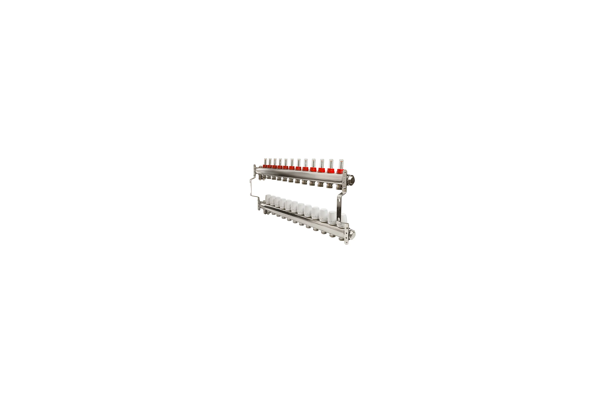 Коллекторная группа VRT 1"х3/4", евроконус, 12 выходов, c расходомерами 530139