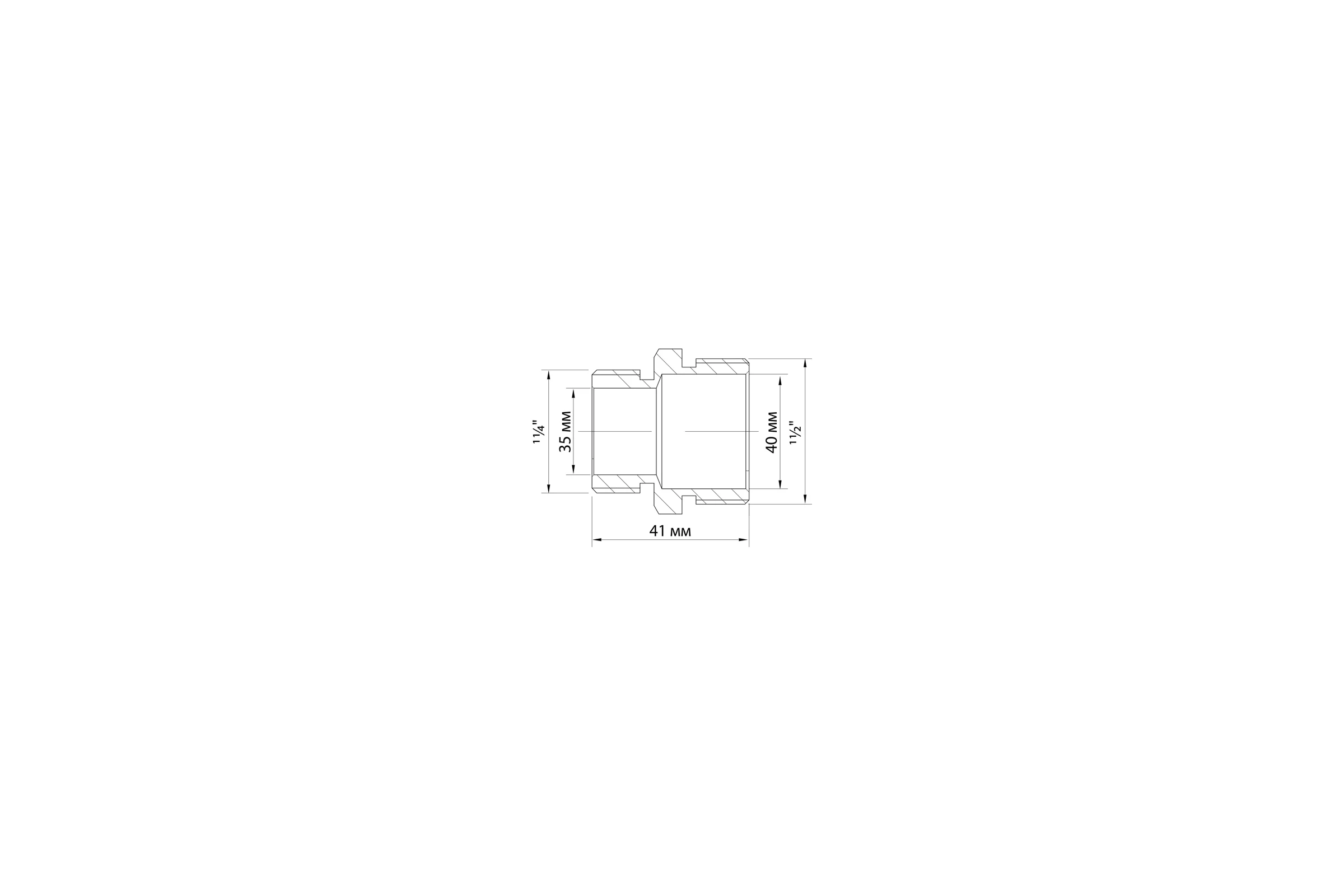 Переходной ниппель VRT 1 1/2"-1 1/4", наружная/наружная, никель 1909-0040 505346