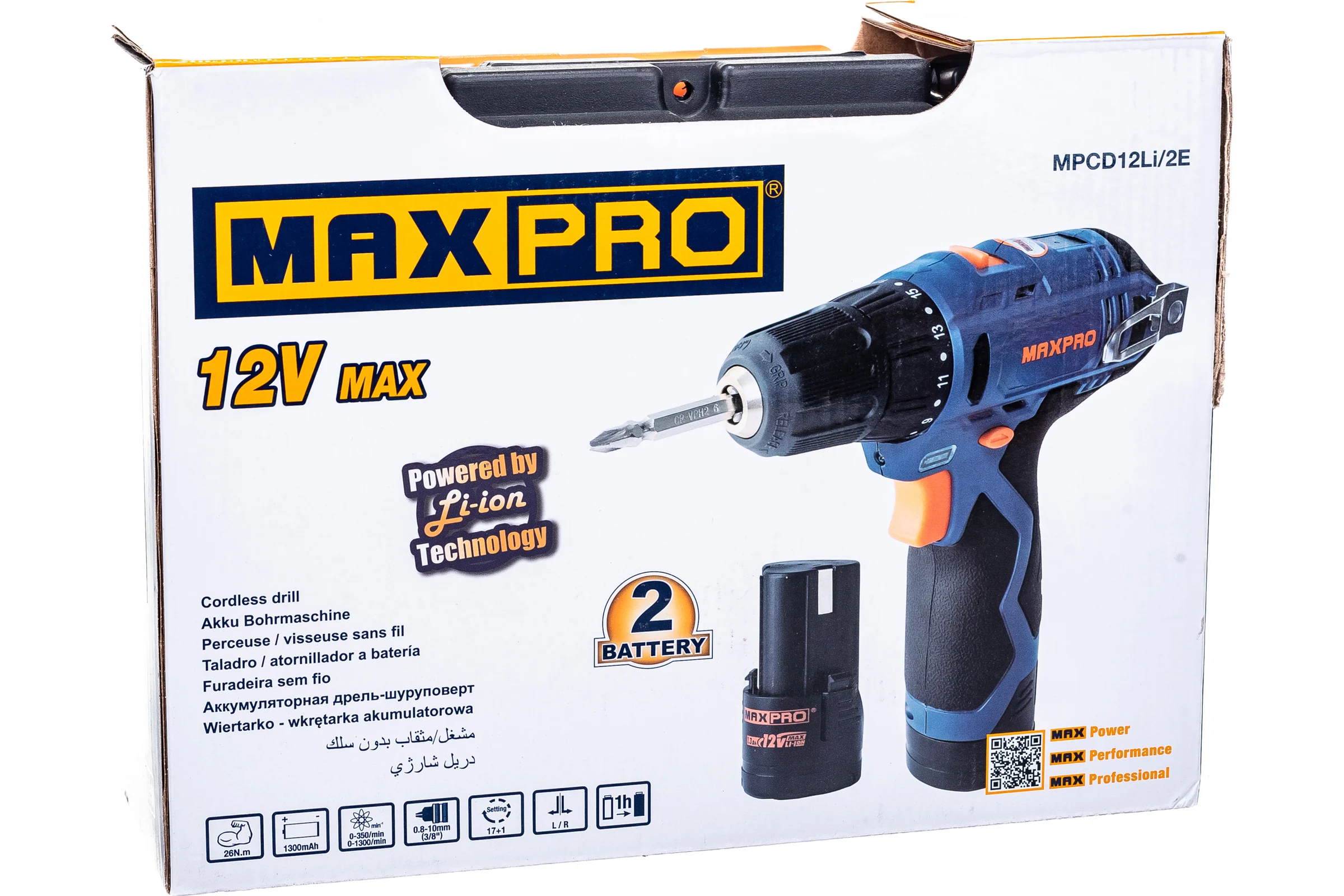 Аккумуляторная дрель-шуруповерт MAX-PRO 85026