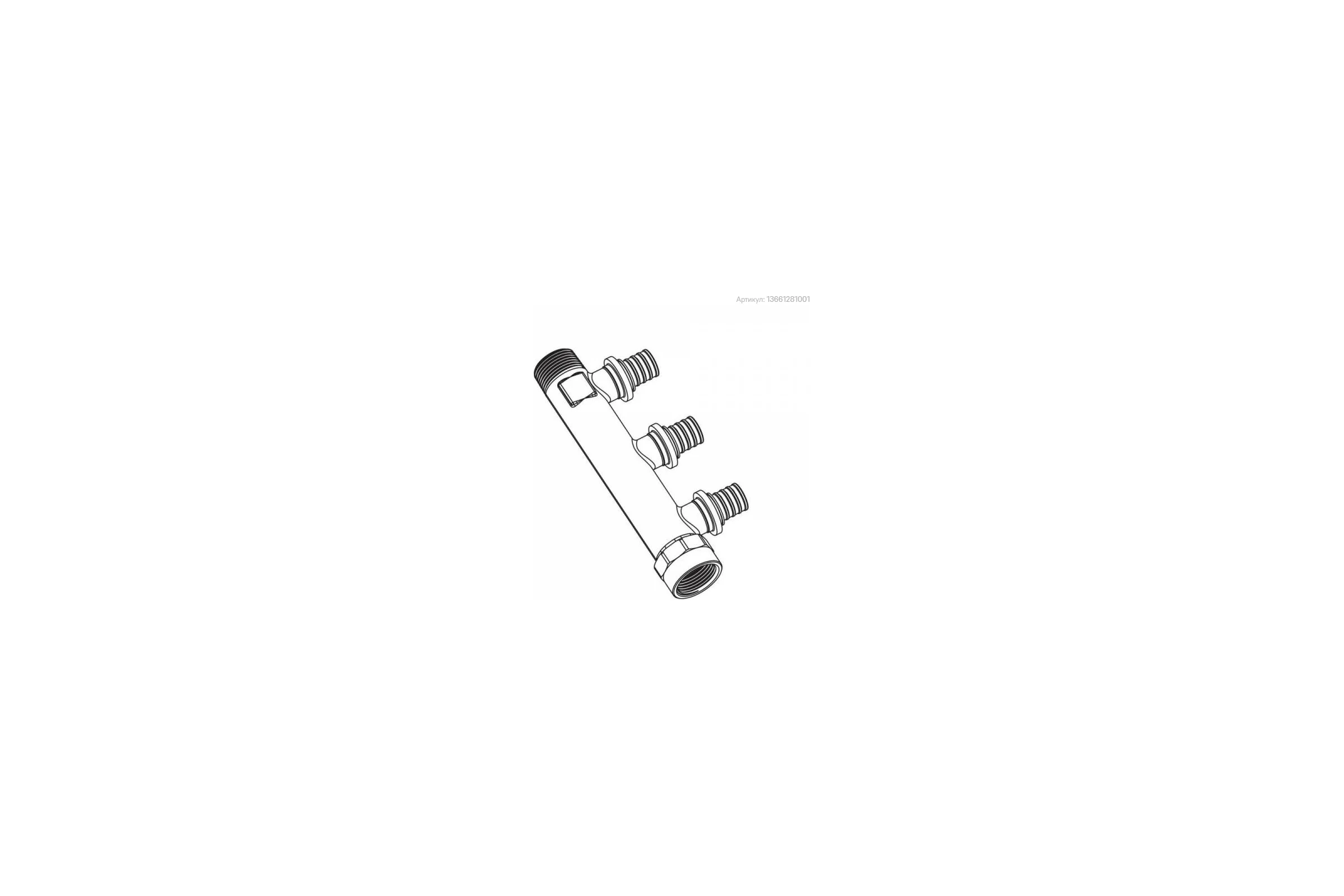 Распределительная гребенка на три трубы REHAU R Rp 3/4-16 RX 13661311001