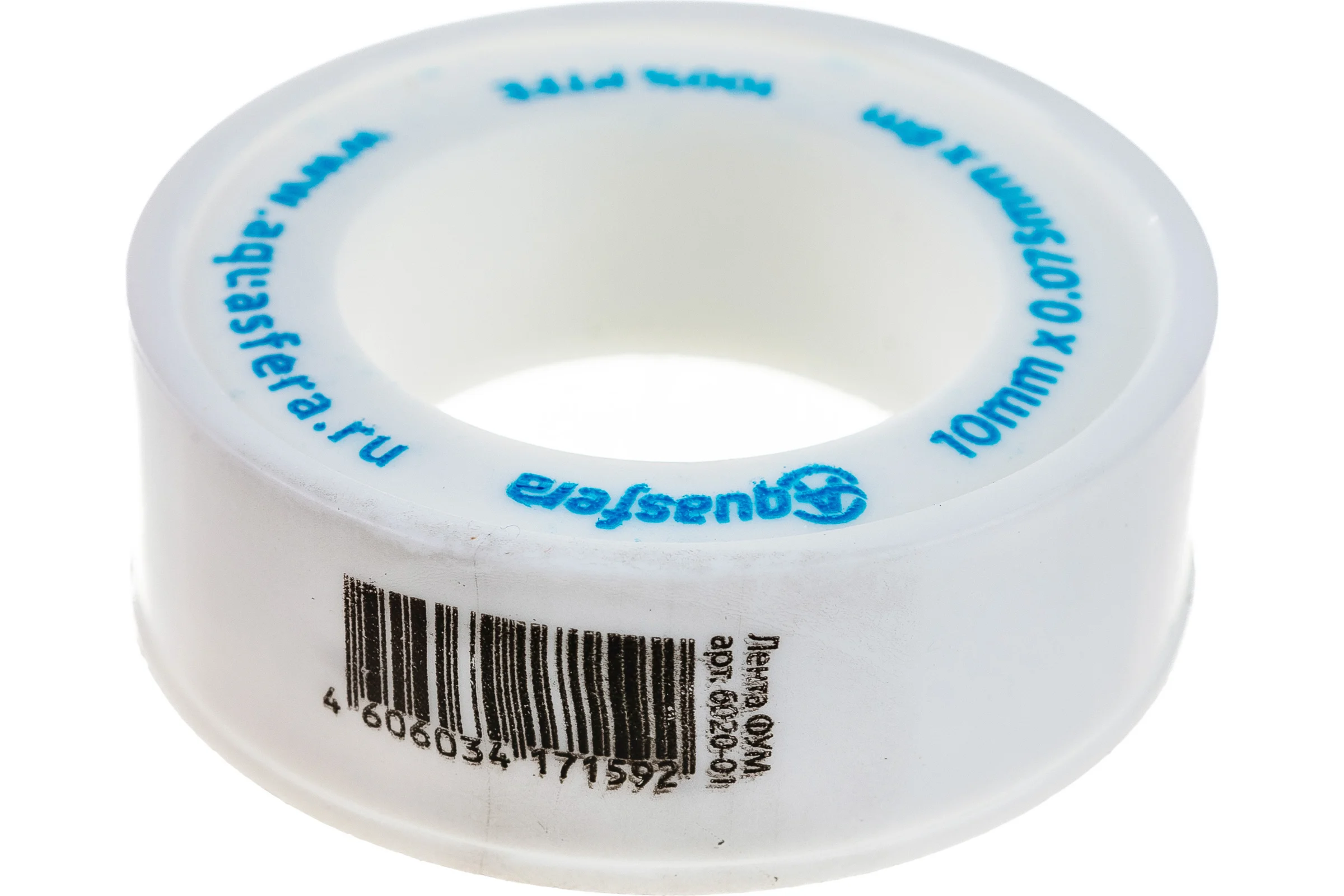 Лента Aquasfera ФУМ катушка 10мм х 0,075мм х 8м PTFE вода 6020 6020-01 008-0543