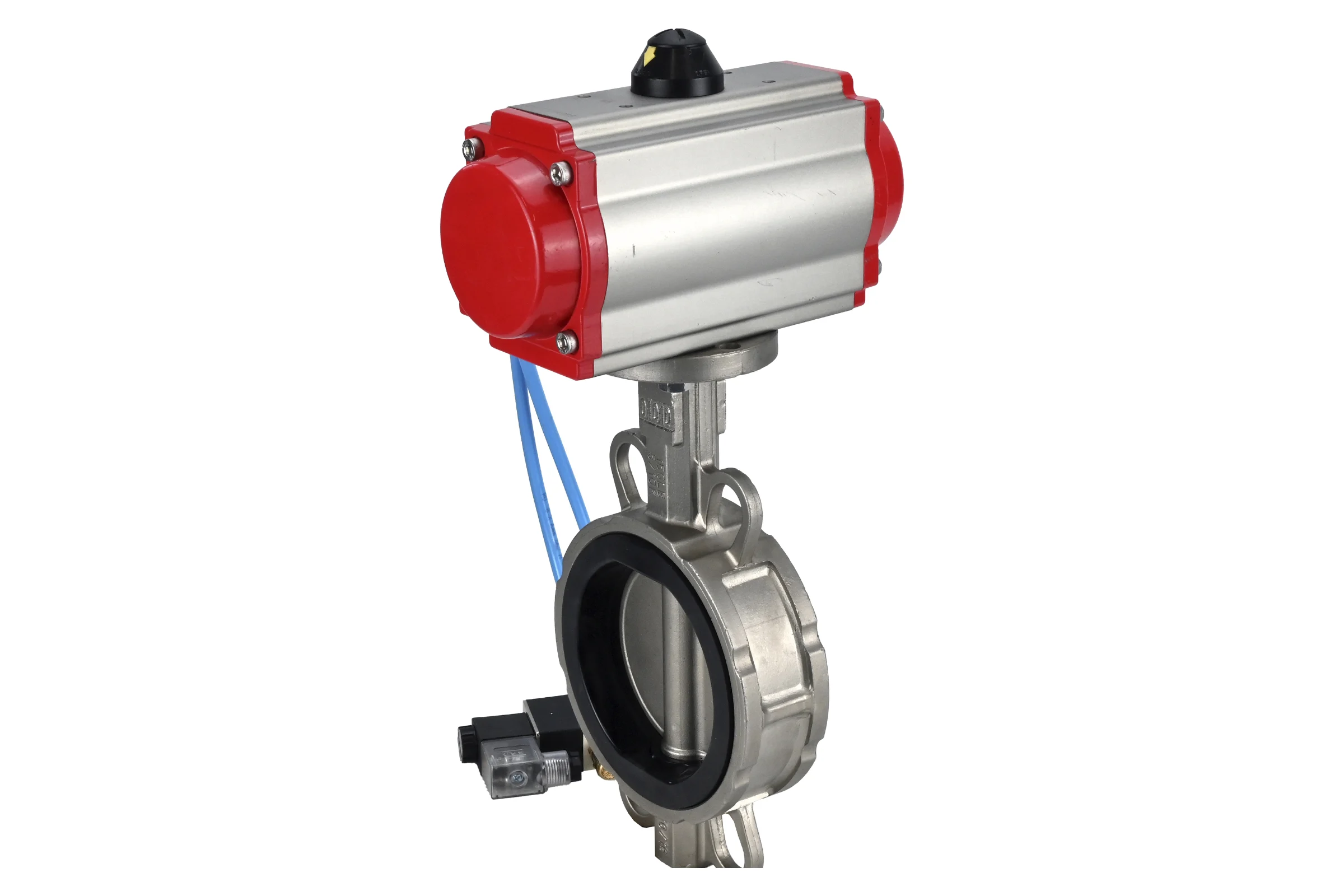 Затвор DN.ru 316L-316L-VITON Ду250 Ру16 с пневмоприводом, пневмораспределителем D050-21563