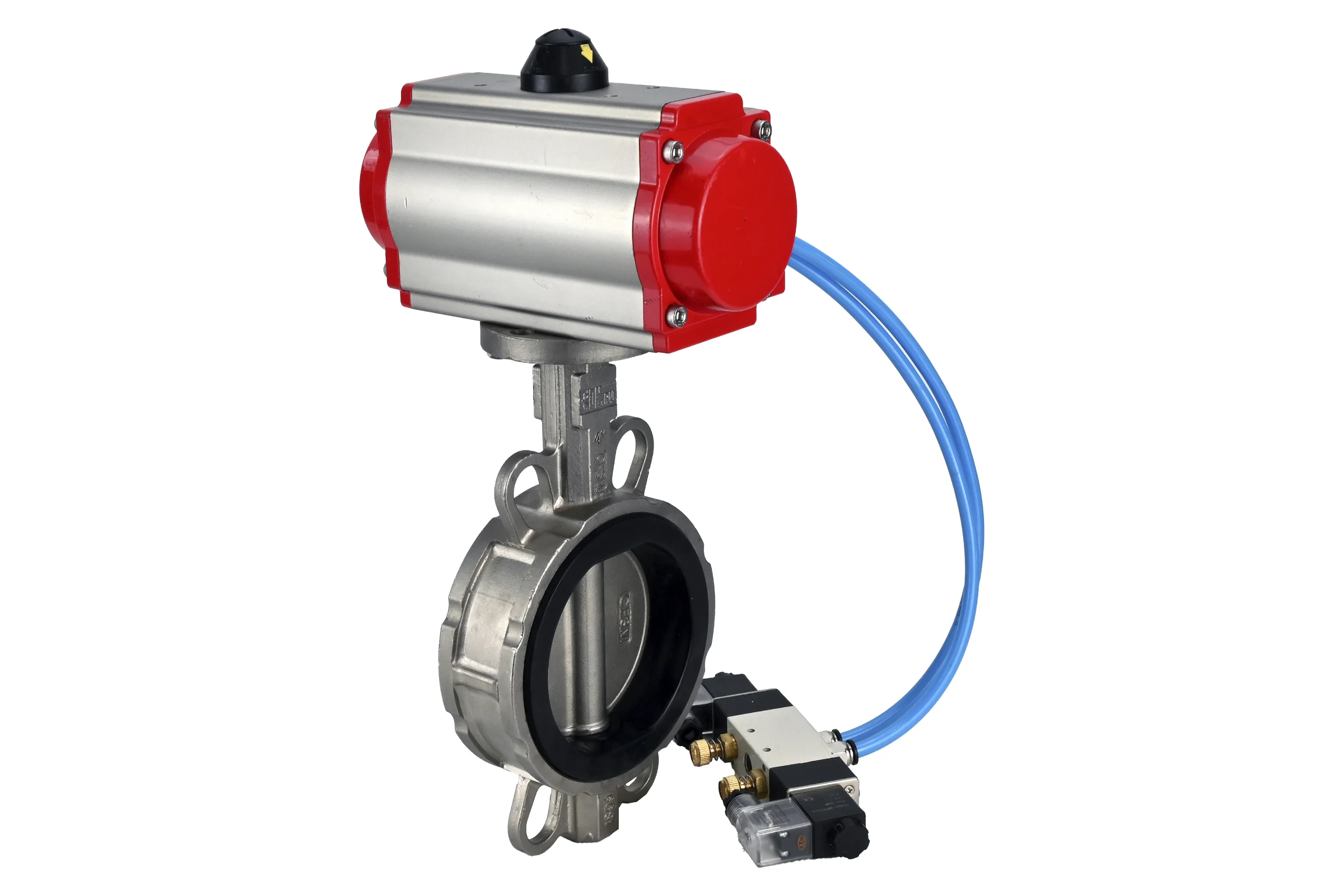 Затвор DN.ru 316L-316L-VITON Ду250 Ру16 с пневмоприводом, пневмораспределителем D050-21563