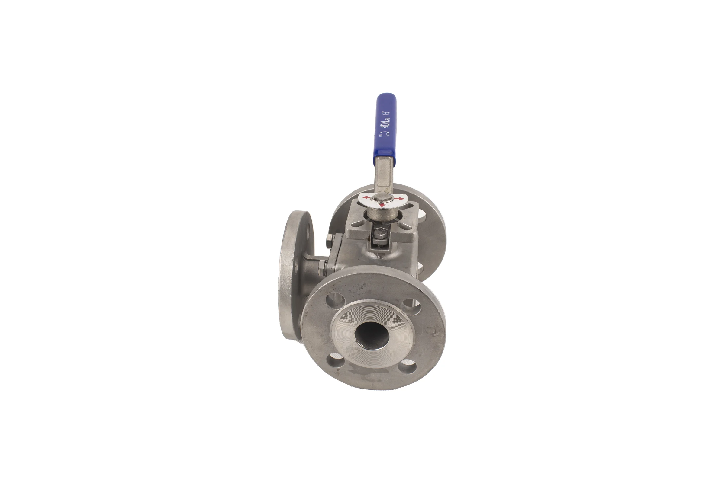 Шаровой полнопроходной кран DN.ru 316-316-PTFE-16 3-ходовой L-тип Ду100 Ру16 с ISO-фланцем D160-28054