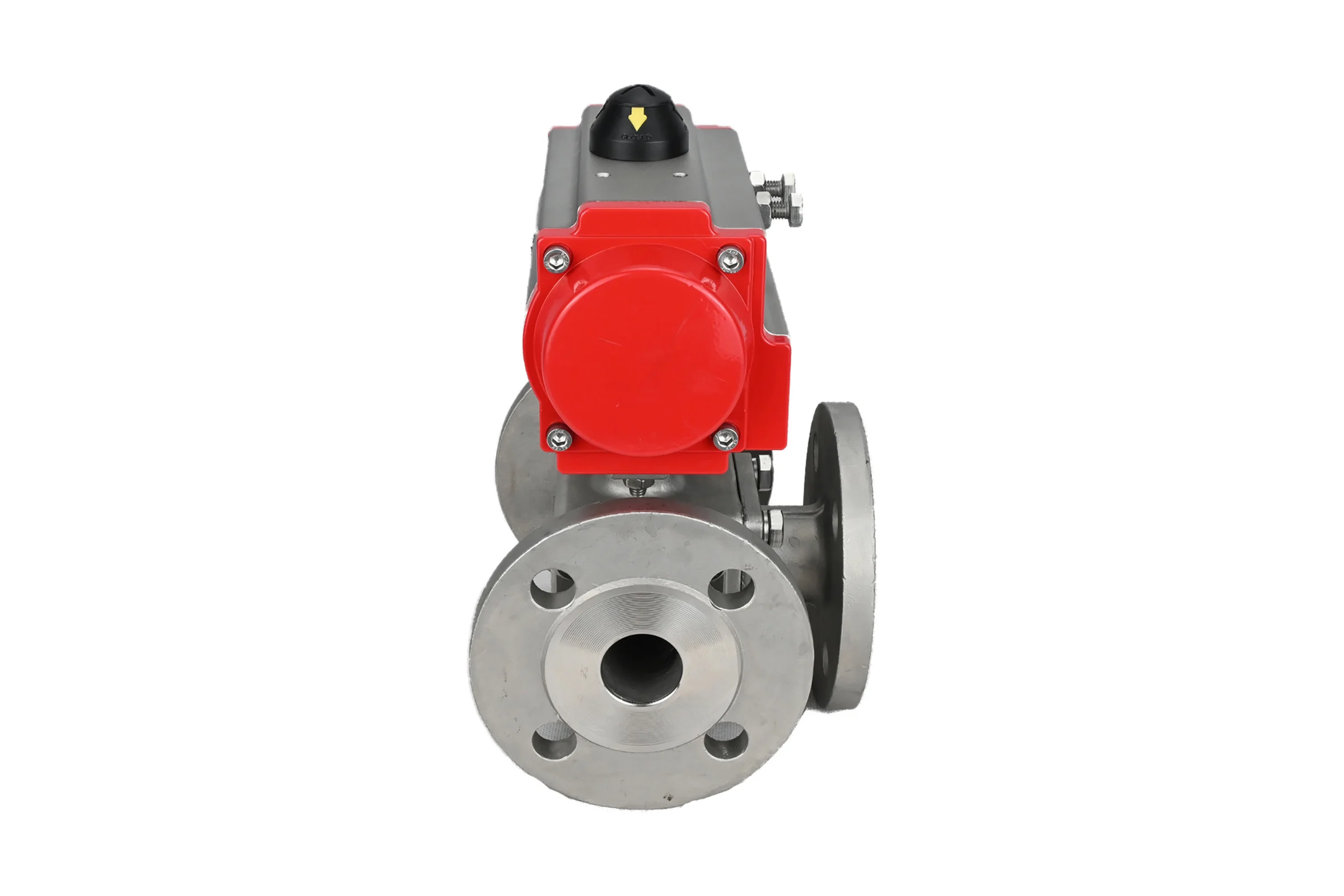 Шаровой кран DN.ru 316-316-PTFE L-тип Ду80 Ру16, пневмопривод D160-32067