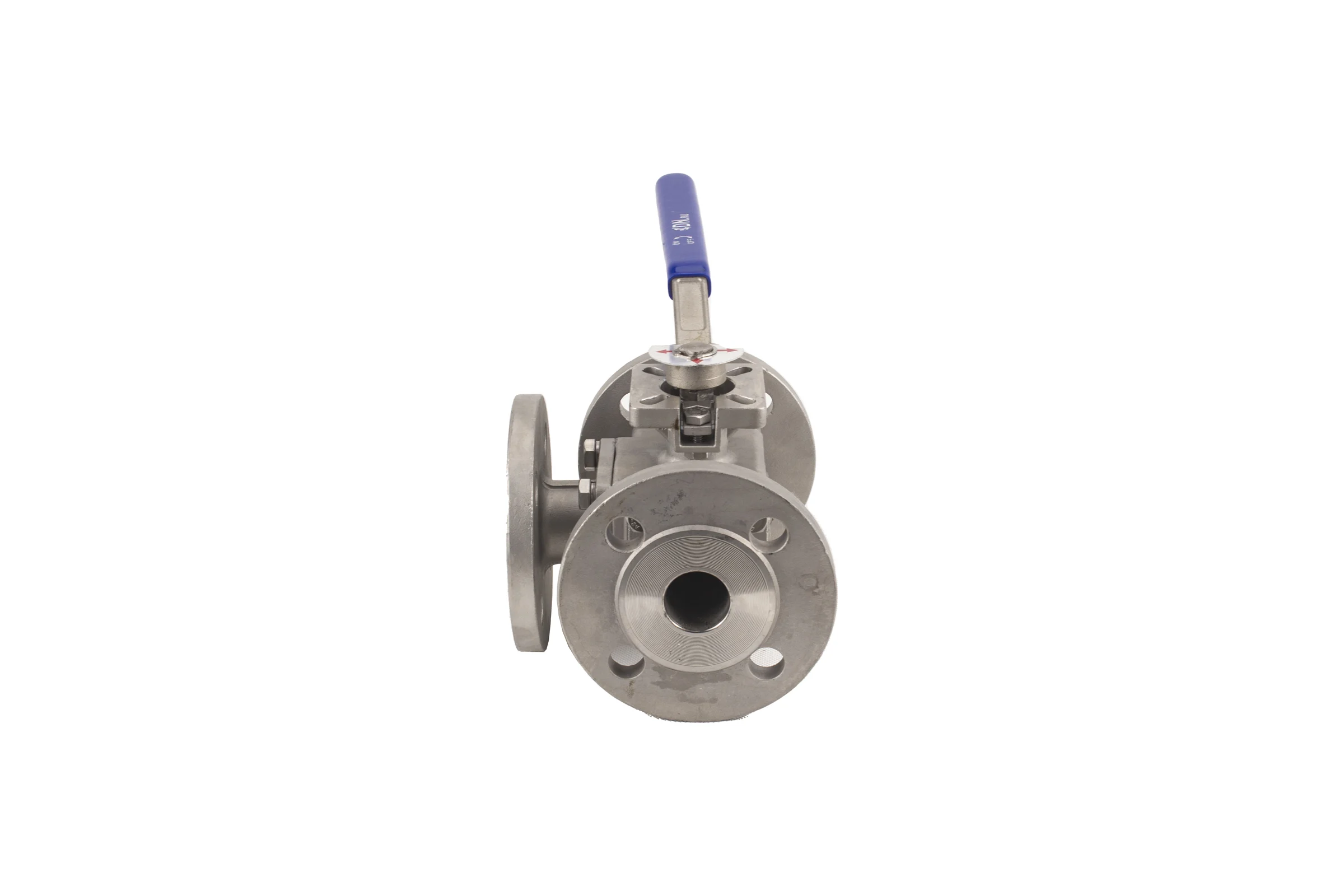 Шаровой полнопроходной кран DN.ru 316-316-PTFE-16 3-ходовой Т-тип Ду100 Ру16 с ISO-фланцем D160-28045