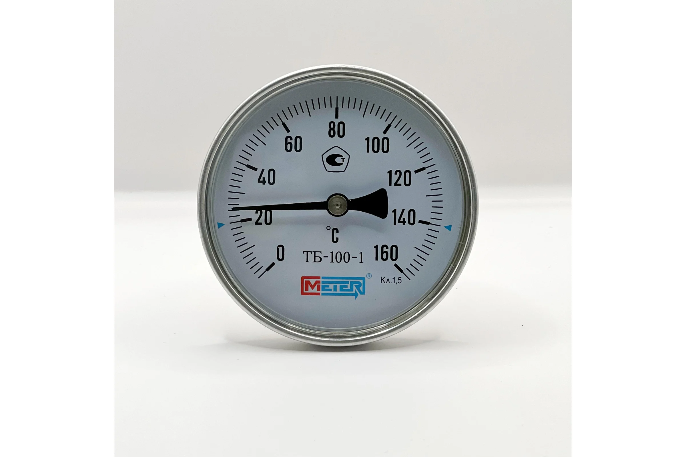 Термометр МЕТЕР ТБ-100-1 T=0..160 С L=160мм кл.1.5, с латун.гильзой G1/2 2556