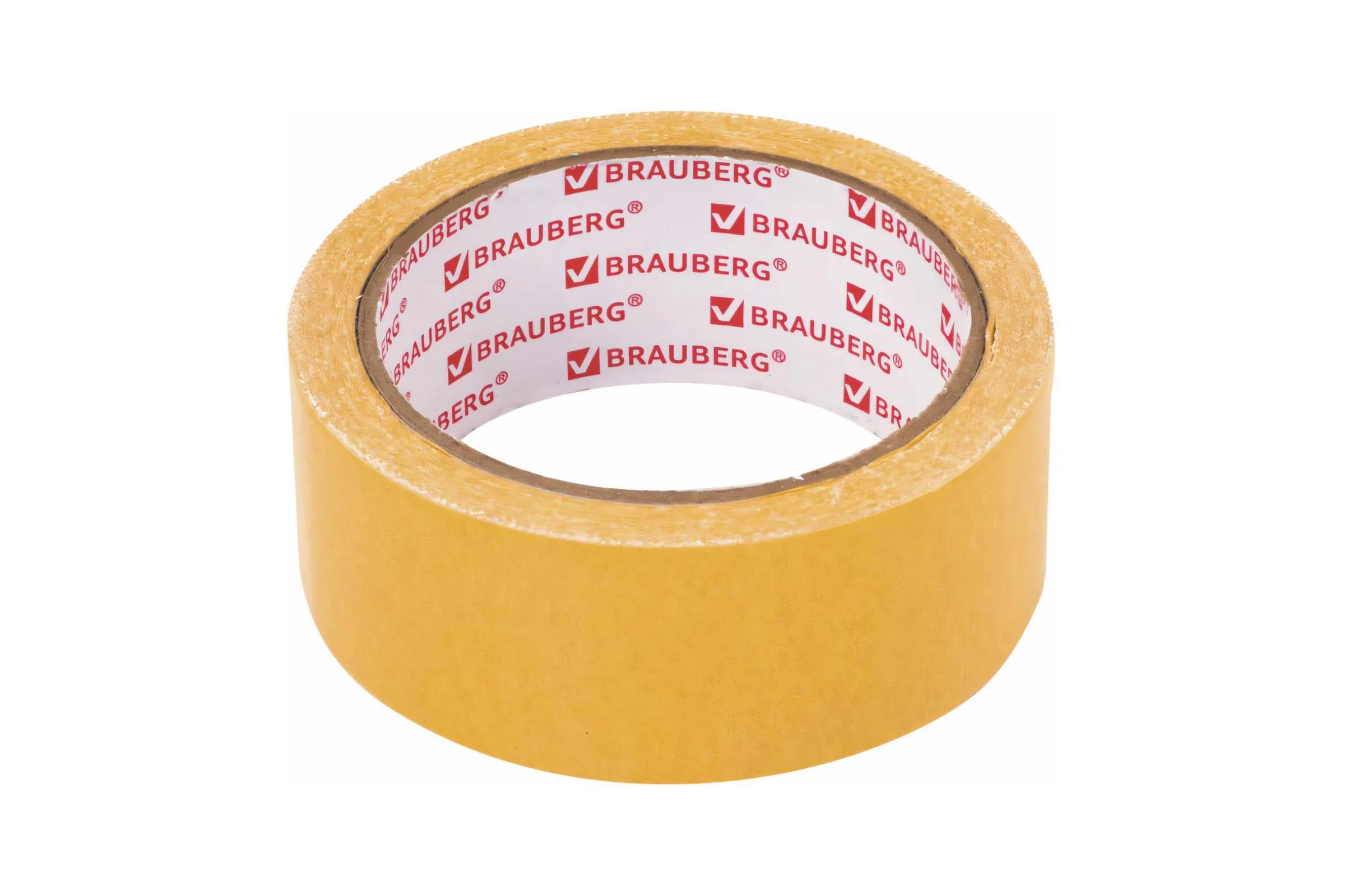 Клейкая двухсторонняя лента BRAUBERG 38 мм х 10 м, тканевая основа 606428