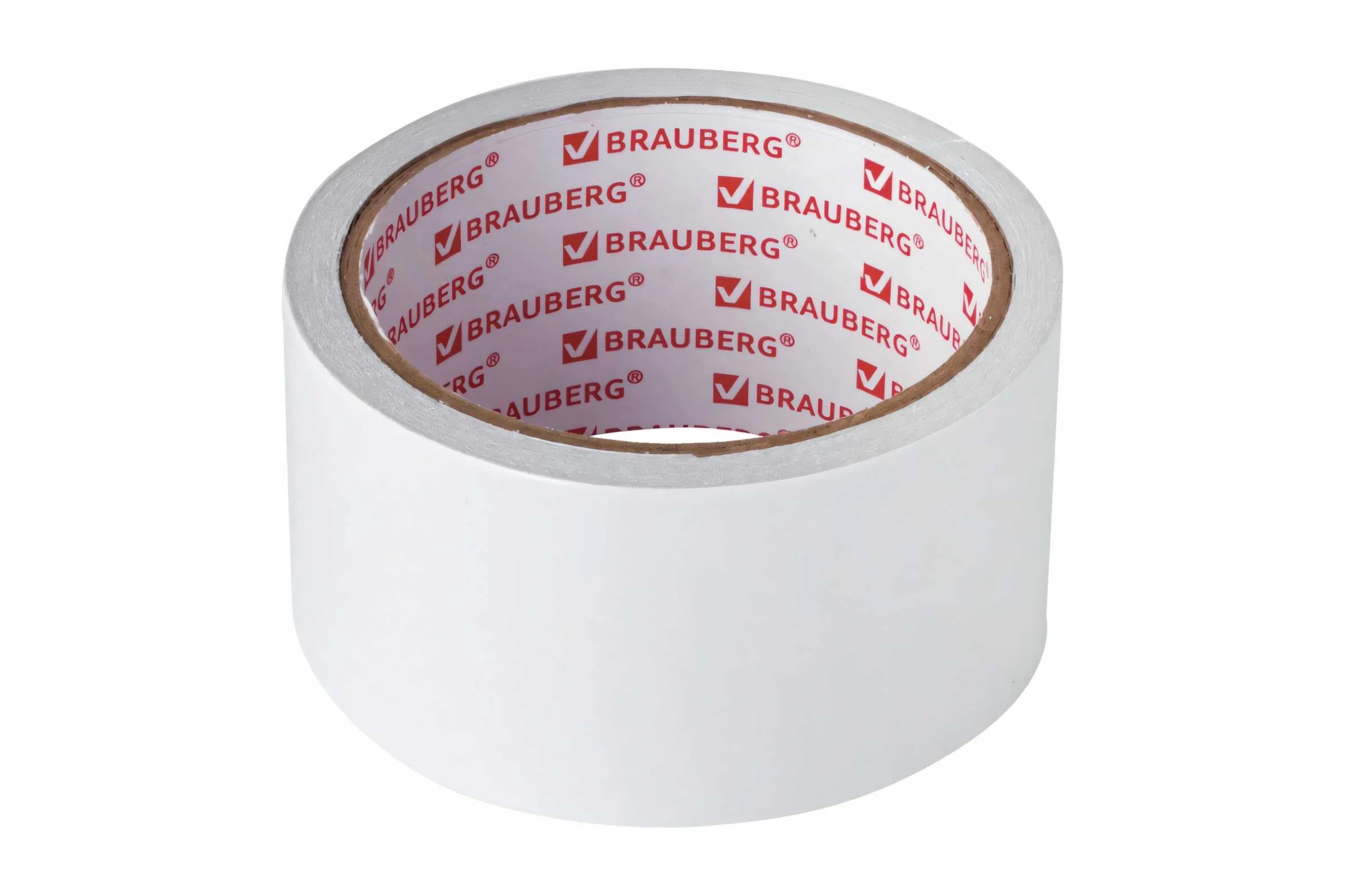 Клейкая двухсторонняя лента BRAUBERG 50 мм х 10 м, бумажная основа 229055