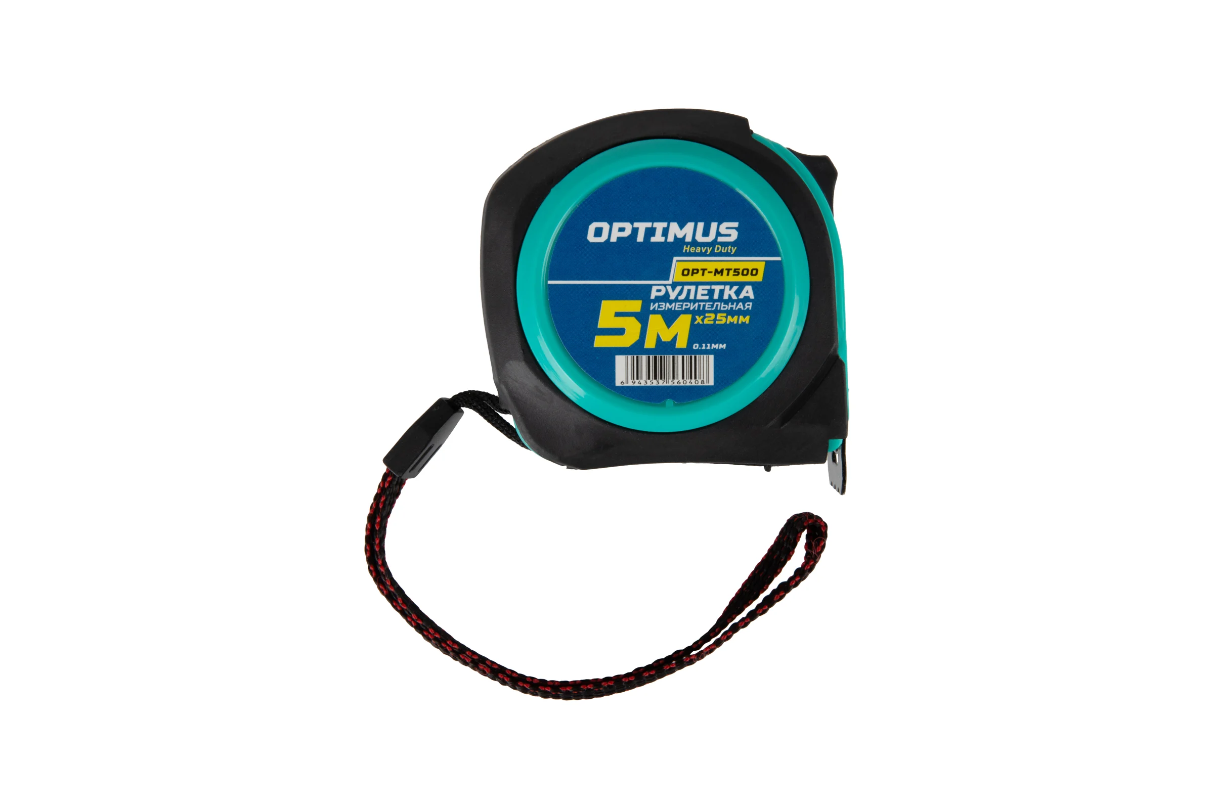 Строительная рулетка для измерений Optimus длиной 5 м с шириной ленты 25 мм OPT-MT500