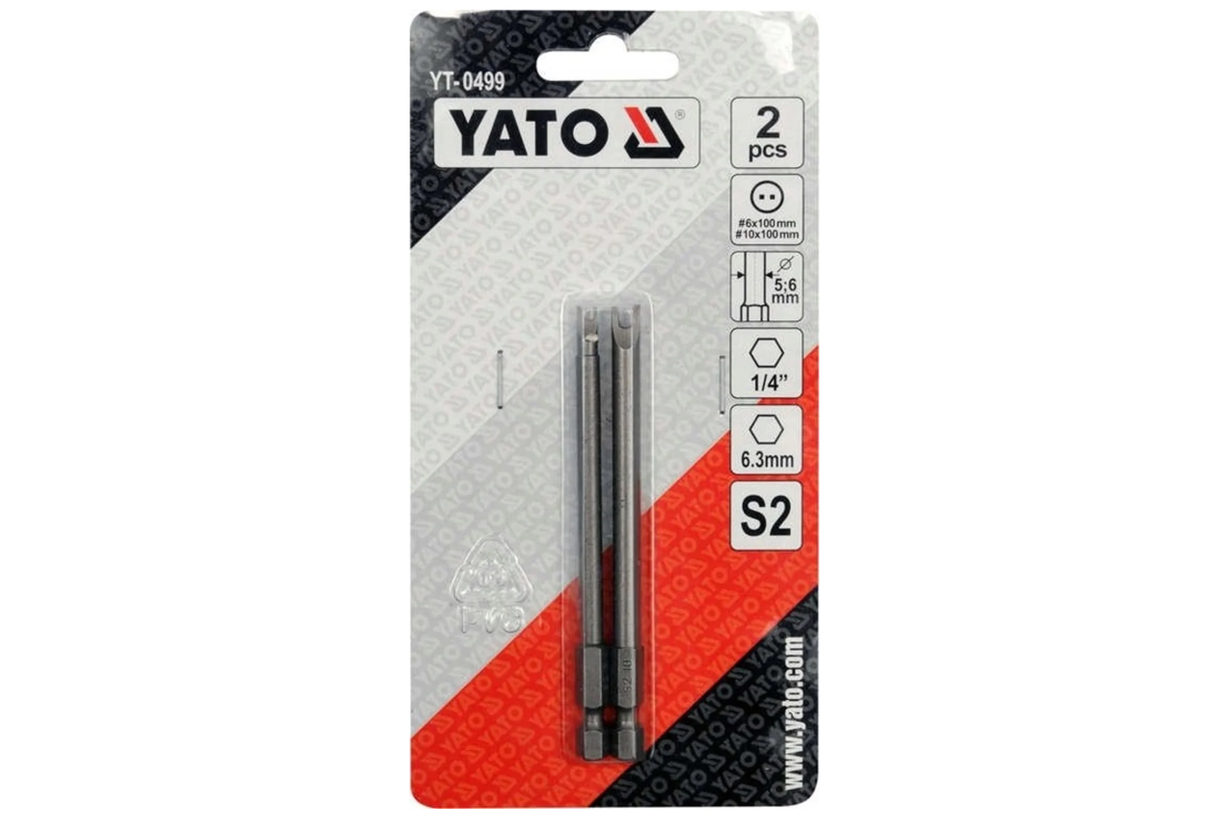Бита YATO SPANNER Nr.6x100мм, Nr.10х100мм 2шт YT-0499