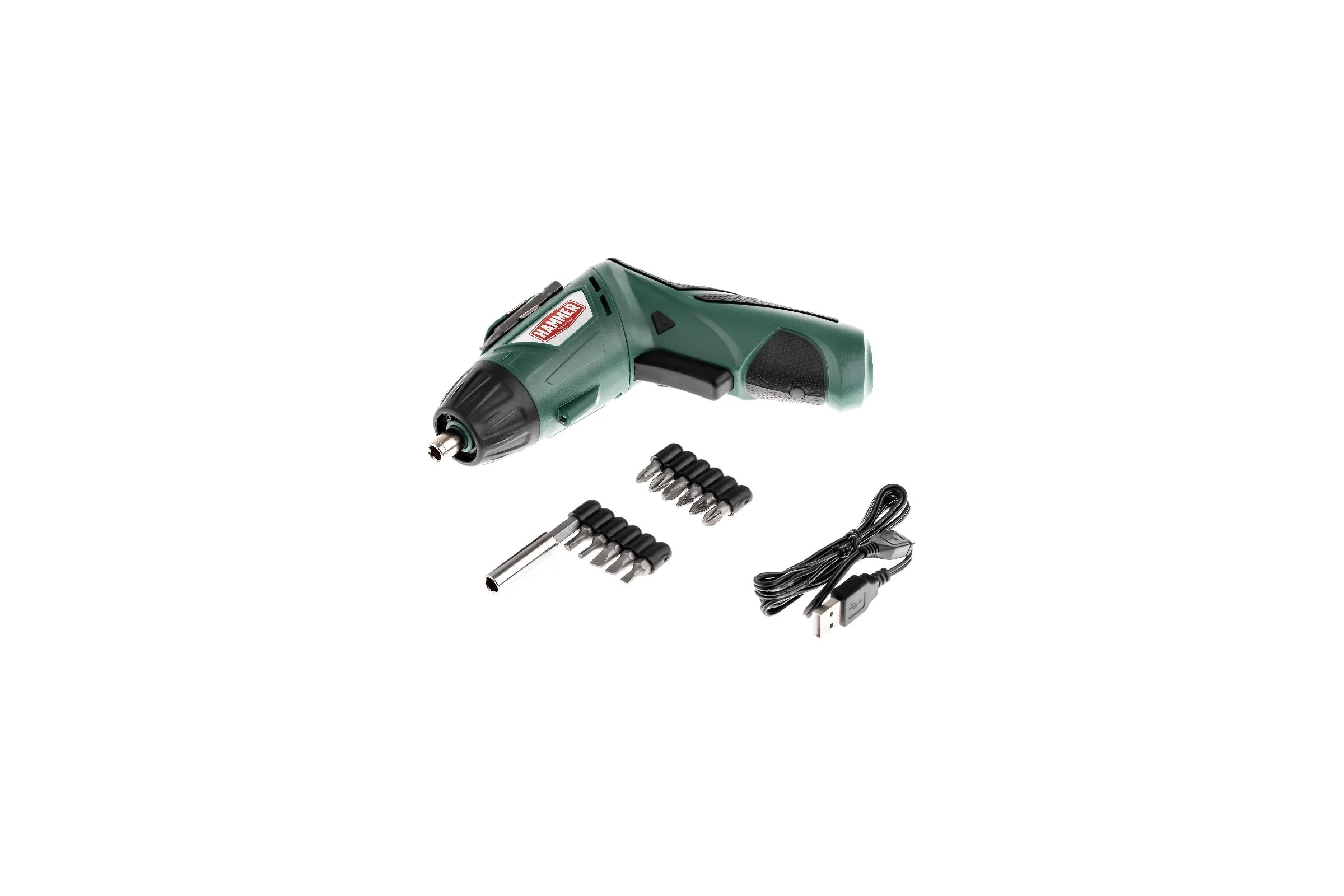 Аккумуляторная отвертка Hammer Flex с набором бит, 3.6 В 1.3 Ач, 4 Нм, Li-Ion ACD3.6A