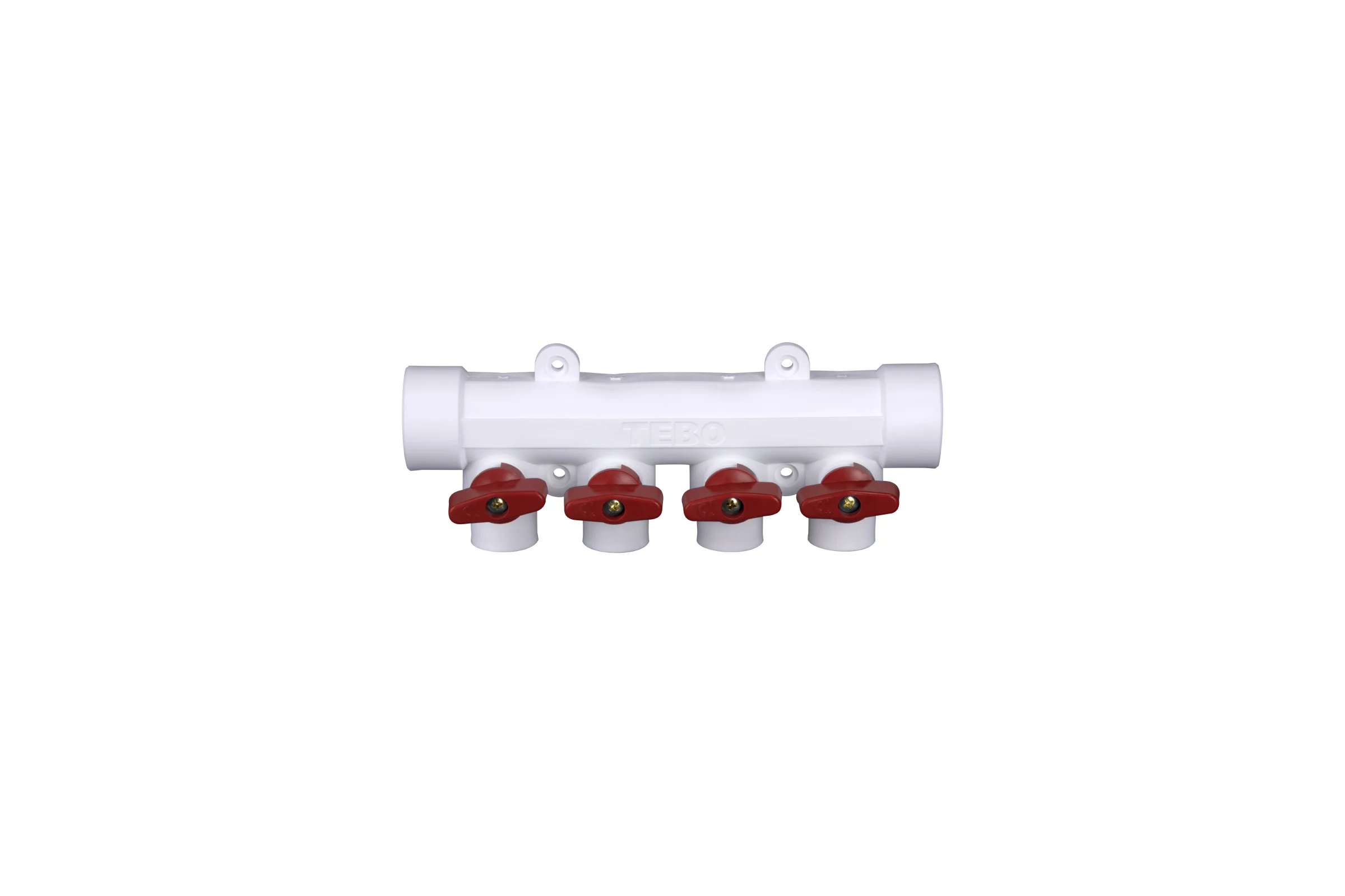 Коллектор с красными ручками TEBO PPR 32x20 4 выхода 030091213