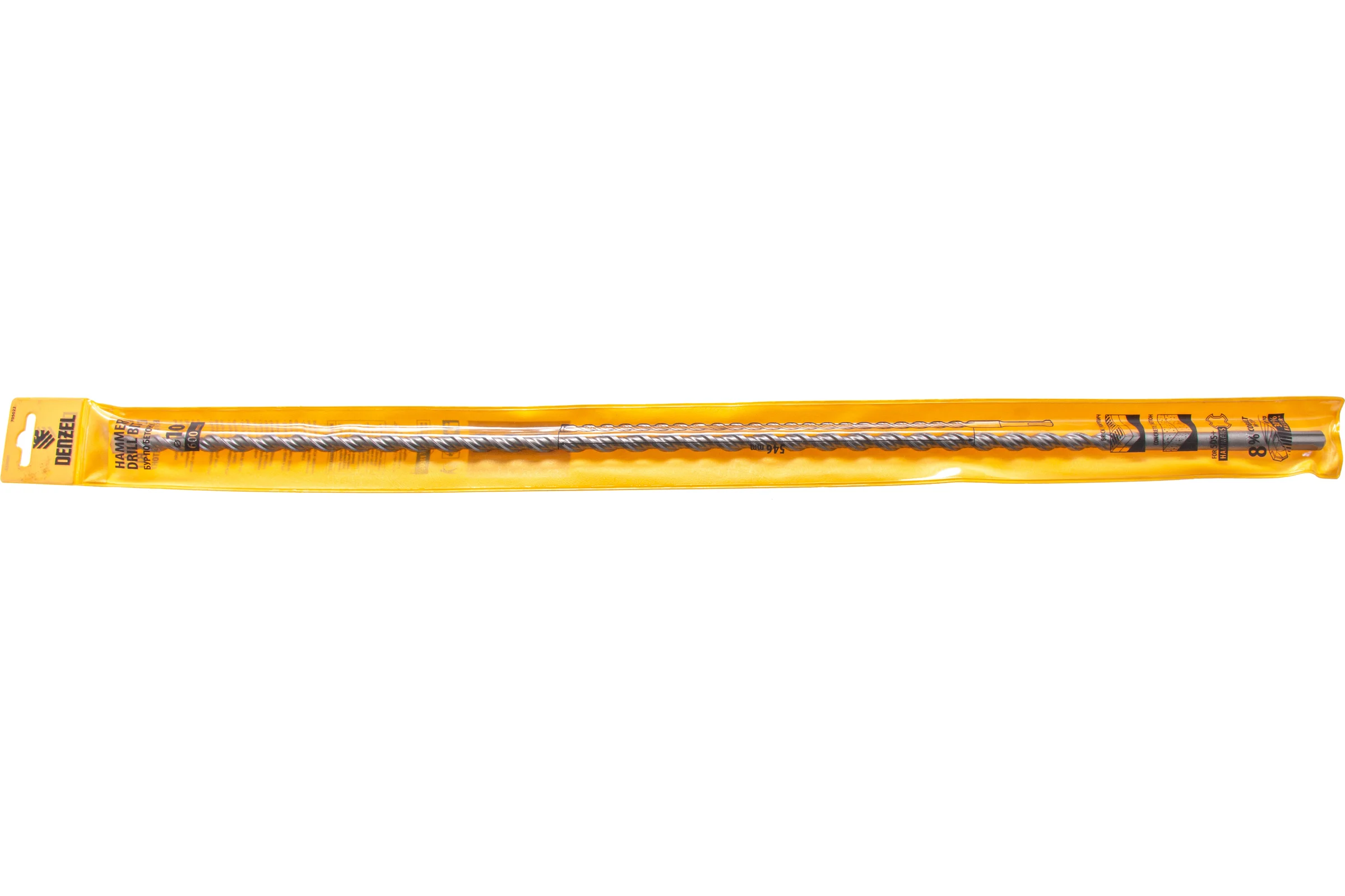 Бур по бетону, двойная спираль, Cobalt W-tip (10x600 мм; SDS PLUS) Denzel 705022