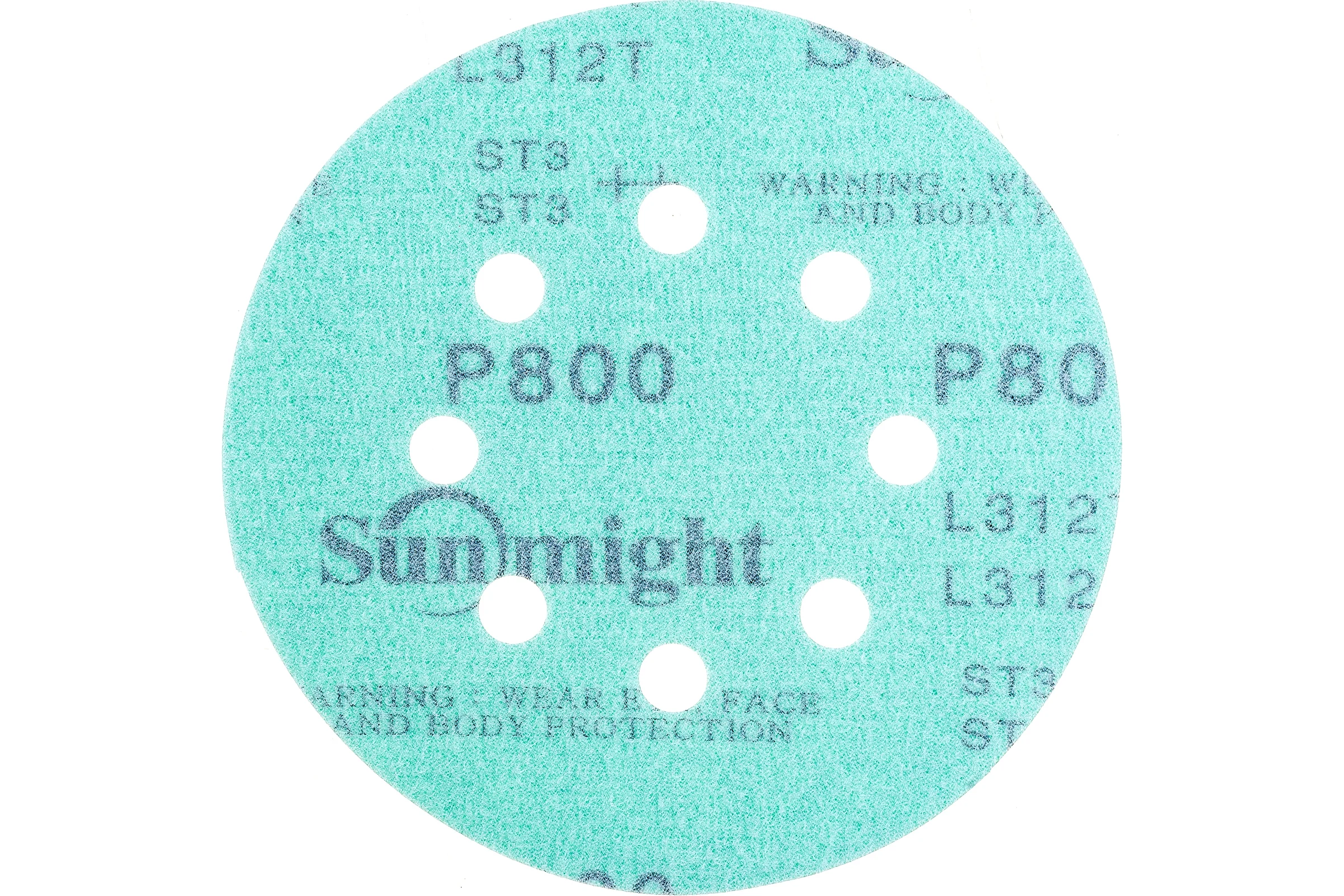 Круг шлифовальный FILM L312T+ (5 шт; 125 мм; на липучке; 8 отв; зелёный; P800) SUNMIGHT 53219R