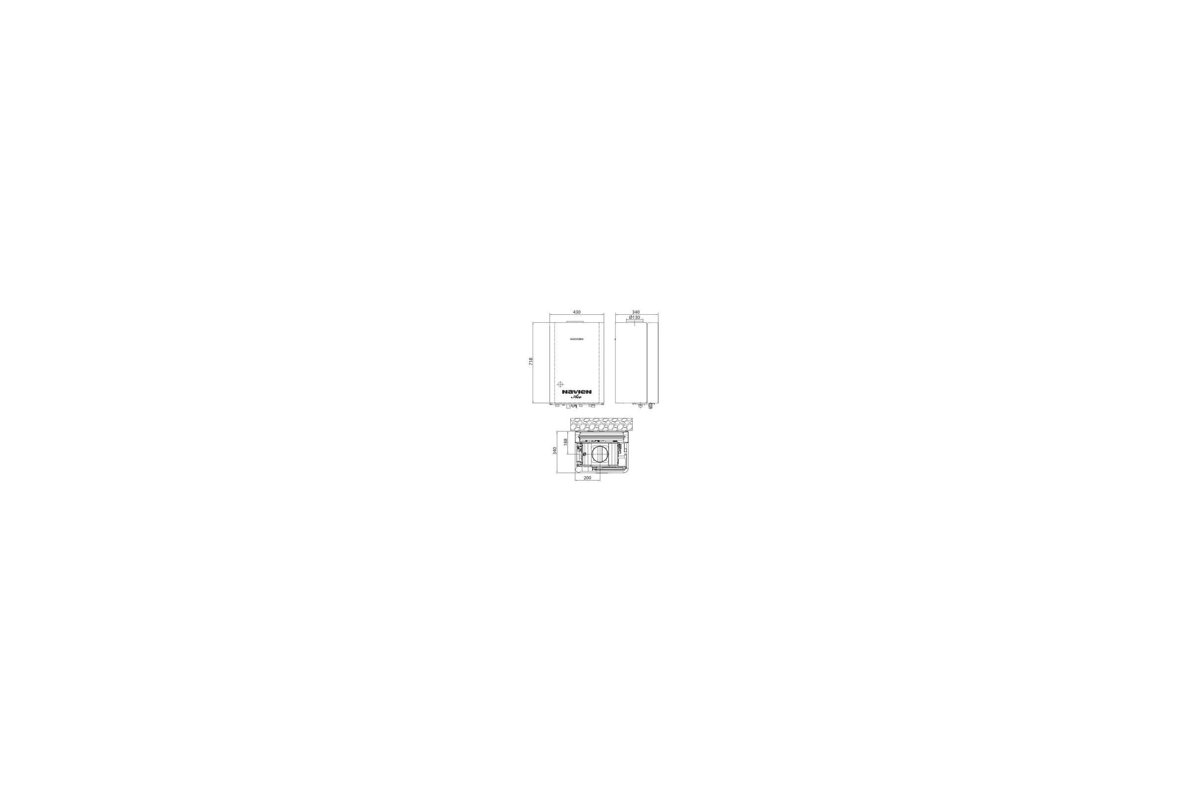 Газовый котел Navien ACE-24AN открытая камера, двухконтурный, 24 квт НС-1205521
