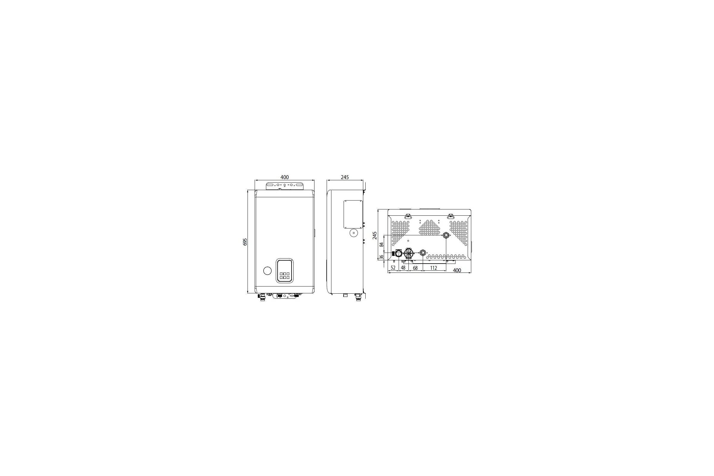 Настенный электрокотел Navien EQB-24HW 24 квт, одноконтурный НС-1205546
