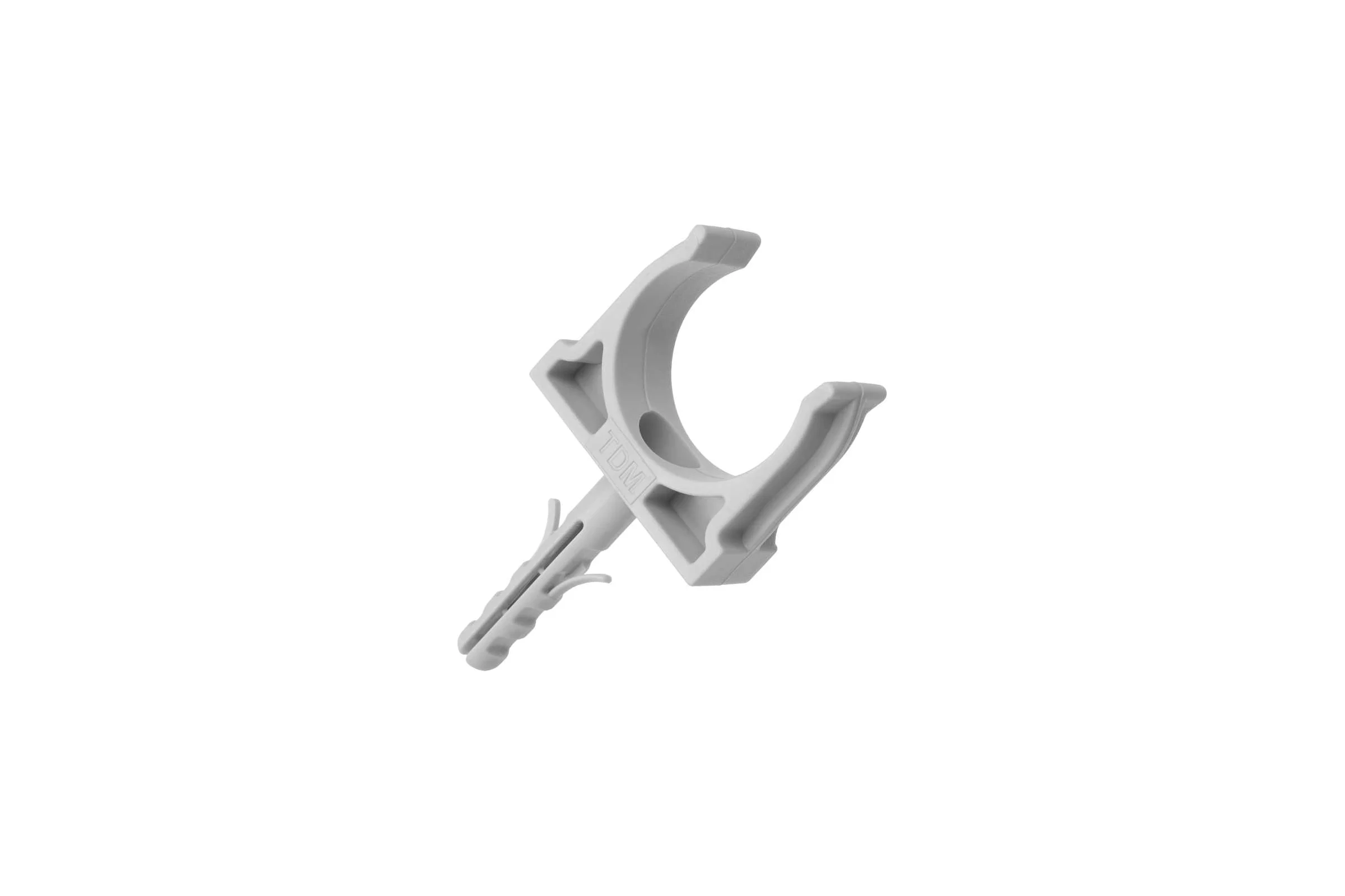 Крепеж-клипса для трубы TDM ELECTRIC 25 мм, с дюбелем, серая, 100 шт. TDM SQ0405-0093
