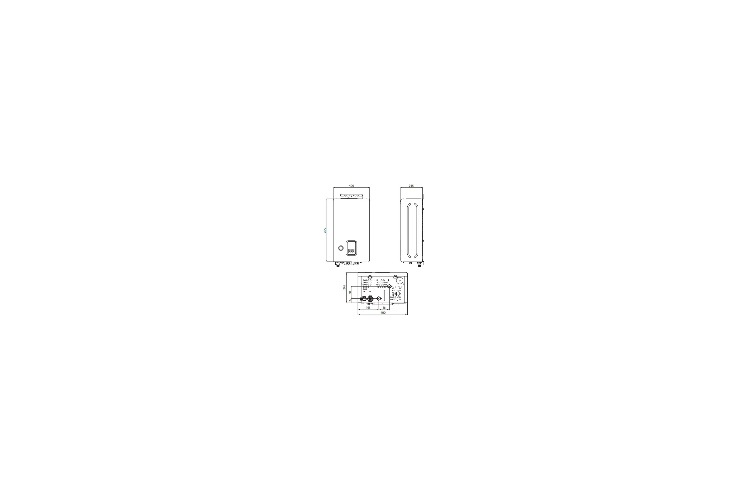 Настенный электрокотел Navien EQB-08HW 8 квт, одноконтурный НС-1205543