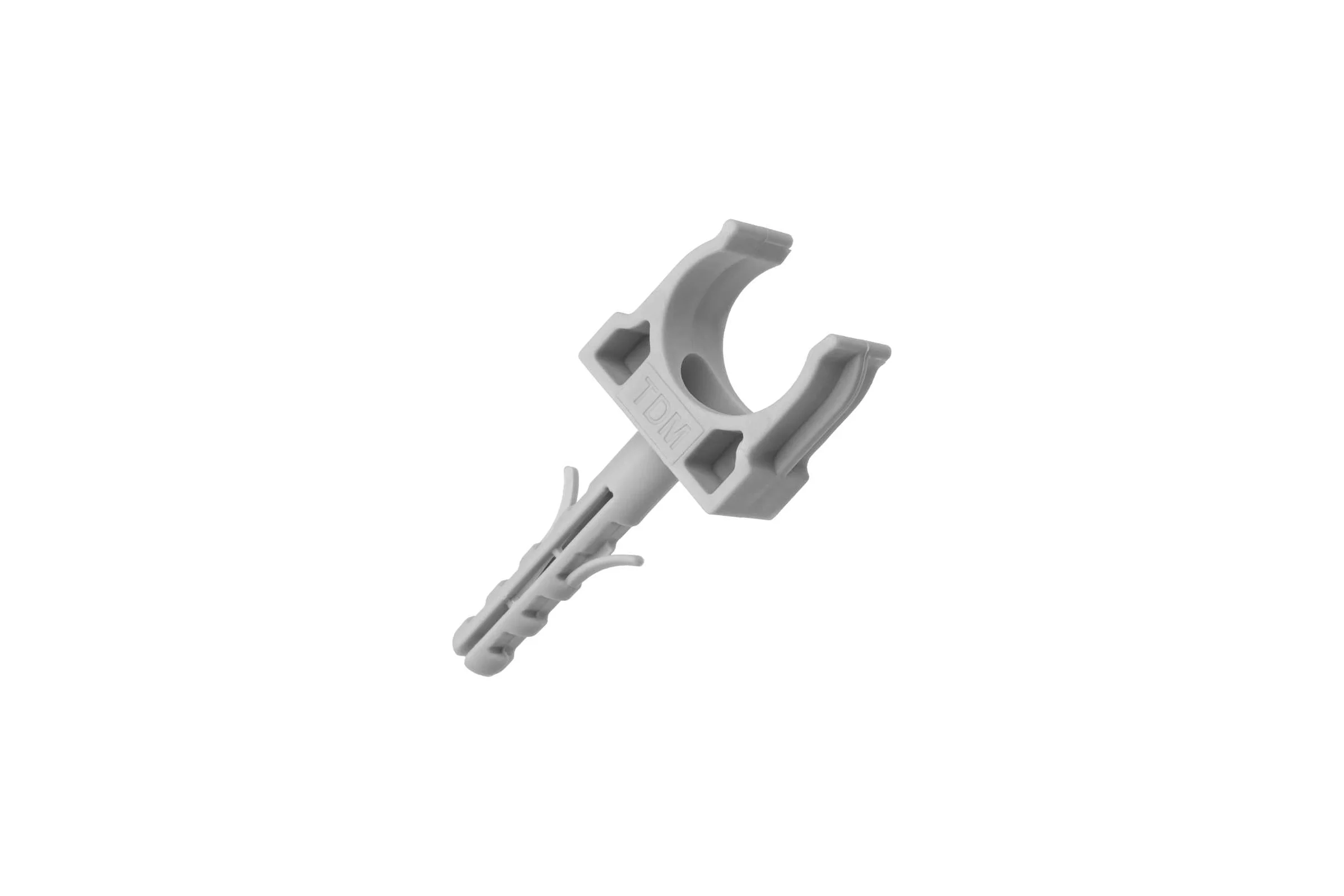 Крепеж-клипса для трубы TDM ELECTRIC 16 мм, с дюбелем, серая, 100 шт. TDM SQ0405-0091