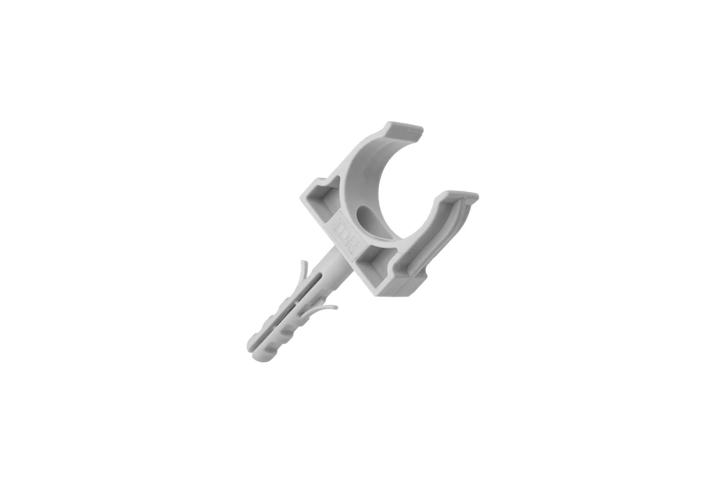 Крепеж-клипса для трубы TDM ELECTRIC 20 мм, с дюбелем, серая, 100 шт. TDM SQ0405-0092