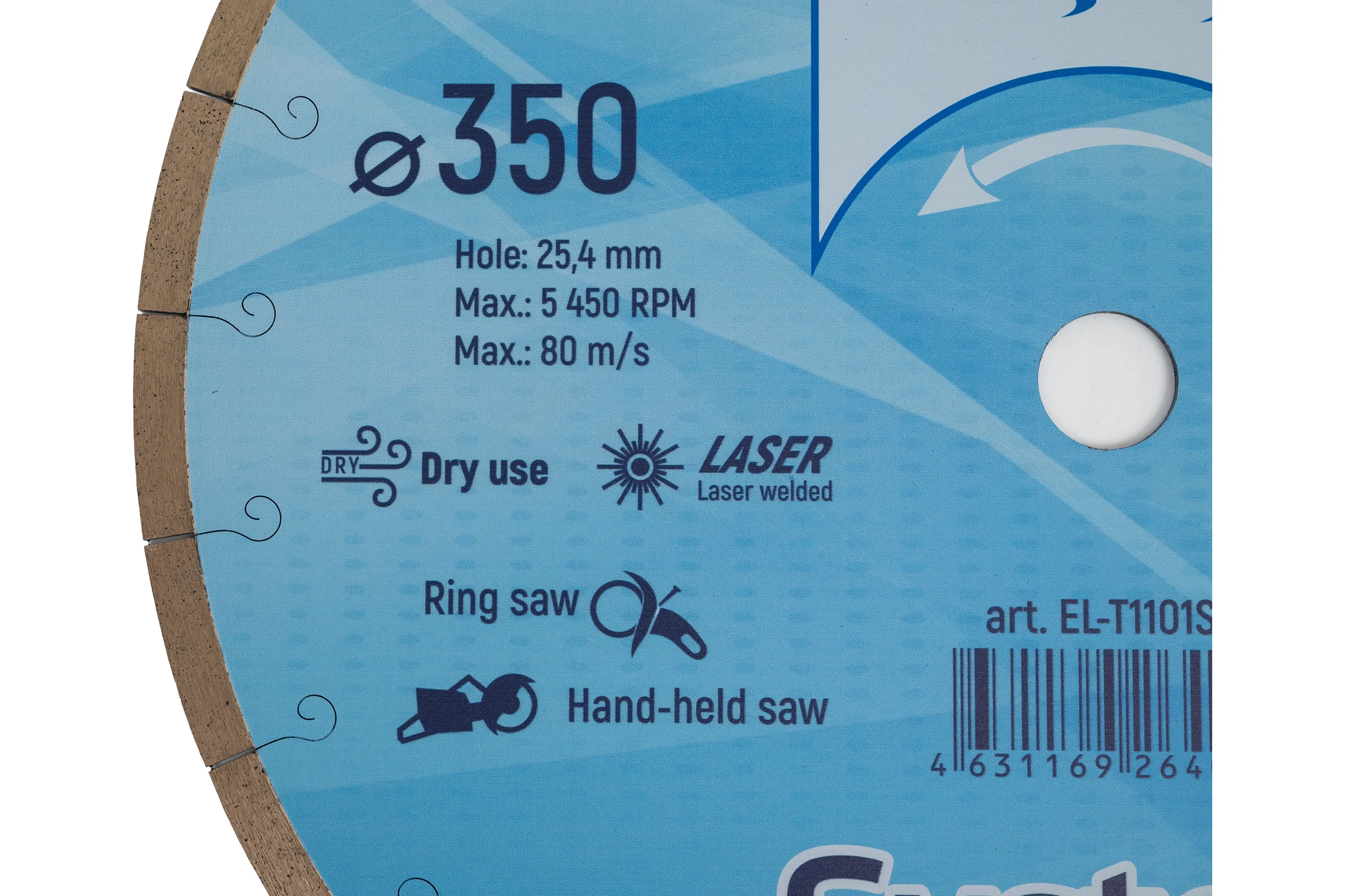 Диск алмазный 1A1R SysteM 350х3.2/2.2T-10W-25.4H-Z26 Elsilber EL-T1101Sk