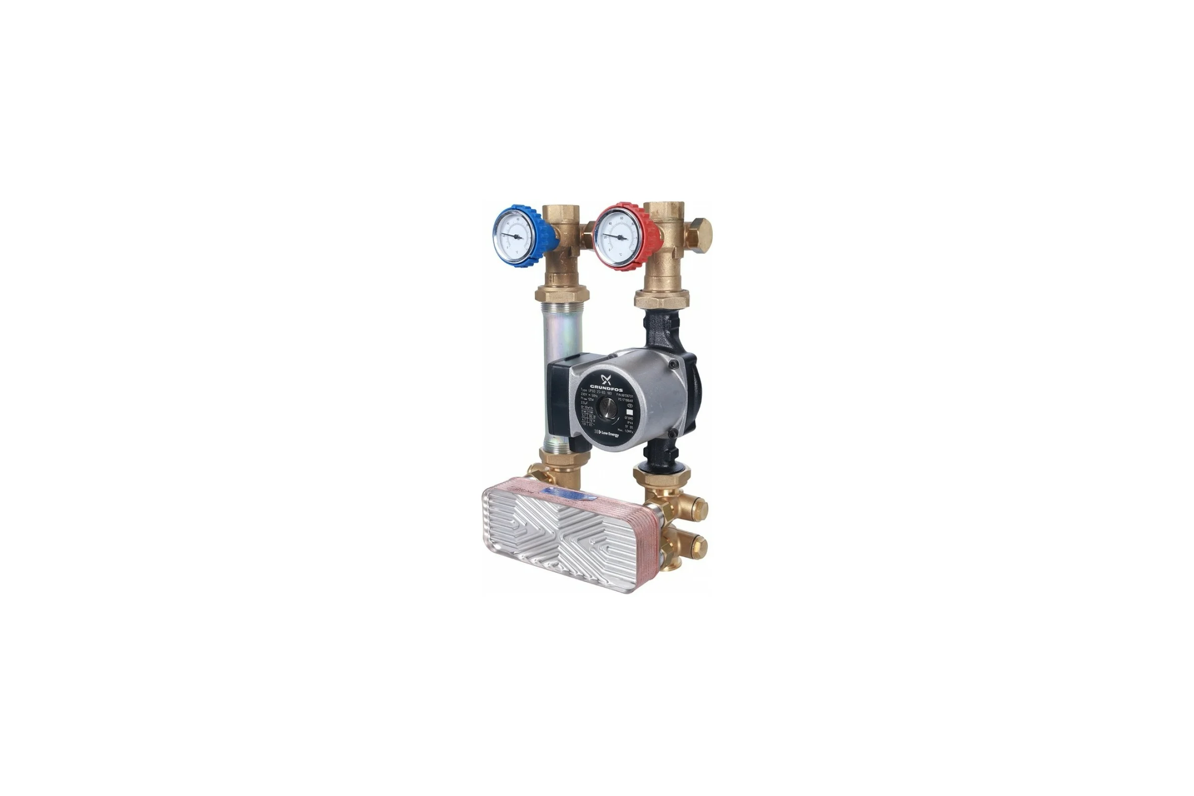 Насосная группа STOUT с 18 пластинами, с насосом, в теплоиз. Grundfos UPSO25-65 SDG-0038-182502 RG008U9S98RSO8