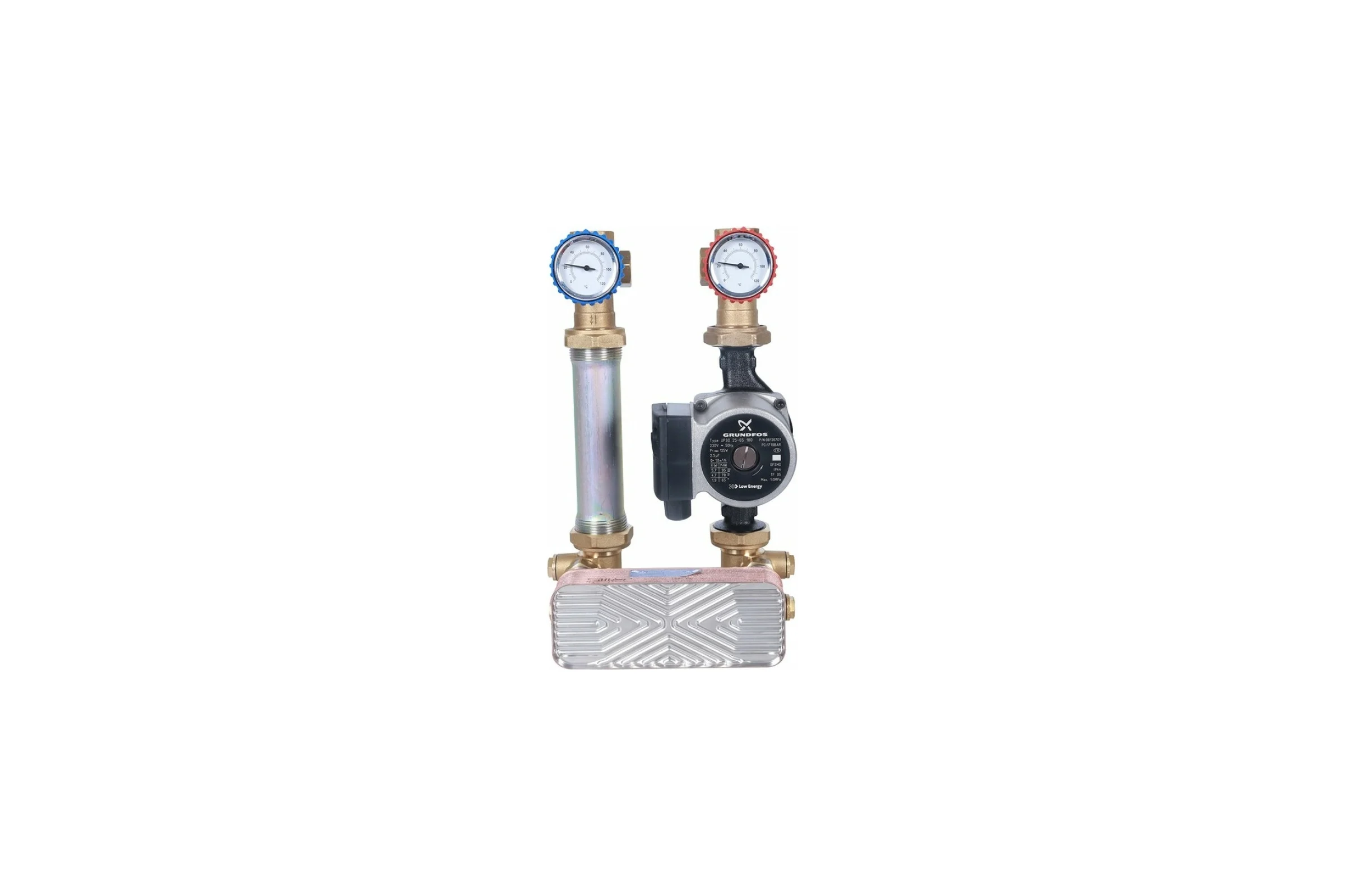 Насосная группа STOUT с 18 пластинами, с насосом, в теплоиз. Grundfos UPSO25-65 SDG-0038-182502 RG008U9S98RSO8