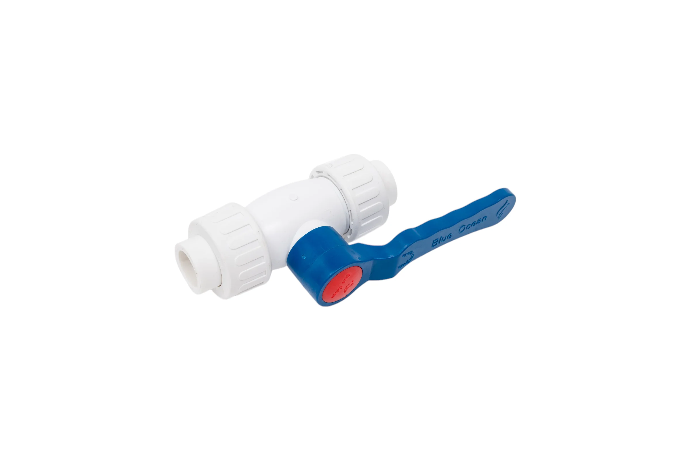 Кран шаровой Blue Ocean полипропиленовый (шар ABS) с 2 сгонами ХВС - 20 PPRF/BVUA-CW/PPR(W)-20