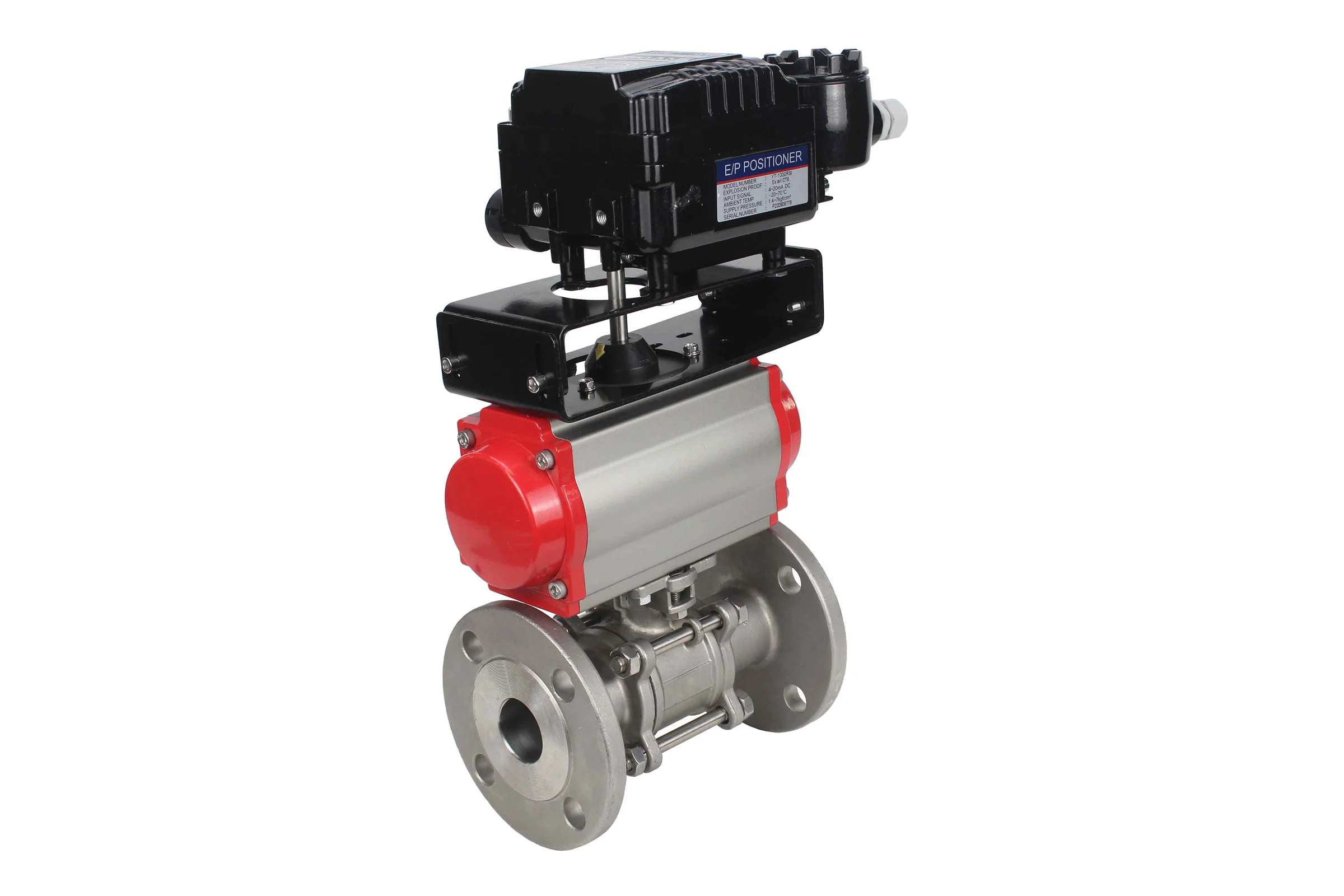 Шаровой кран DN.ru КШФПТ-ISO.316.180 Ду80 Ру25 с пневмоприводом, пневмопозиционером D160-10833