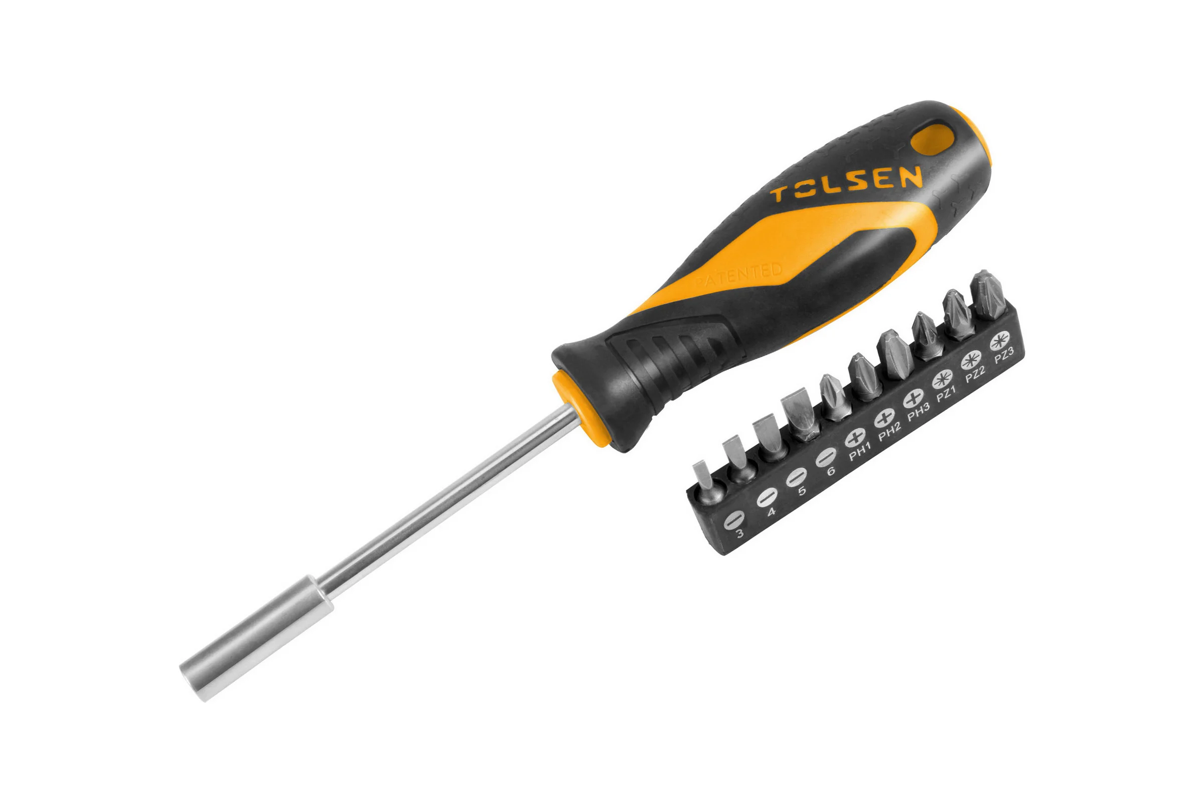 Отвертка с битами TOLSEN 1/4" 25 мм, 11 пр 20044