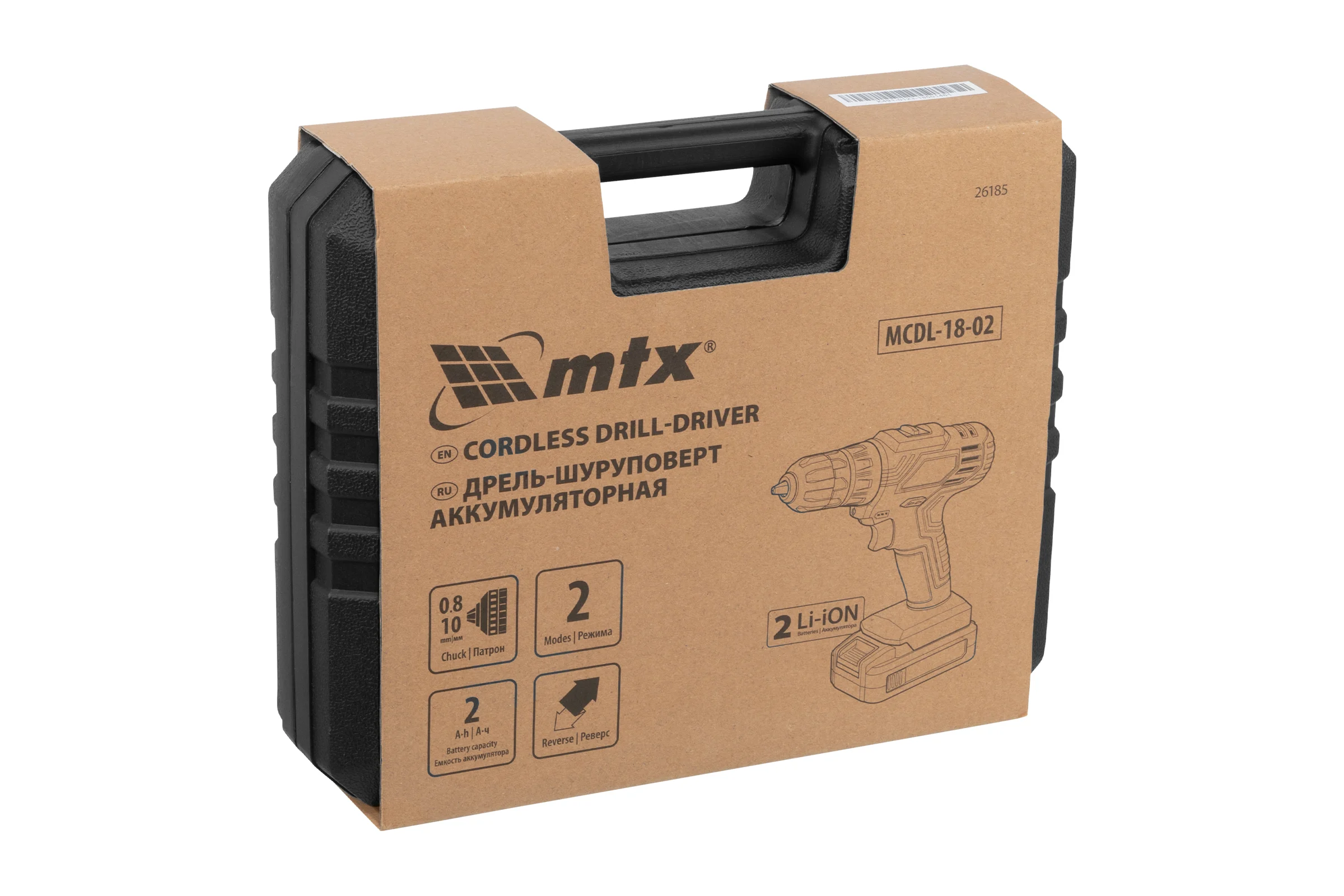 Дрель-шуруповерт аккумуляторная MTX MCDL-18-02, Li-Ion, 18 В, 2 акк. 26185