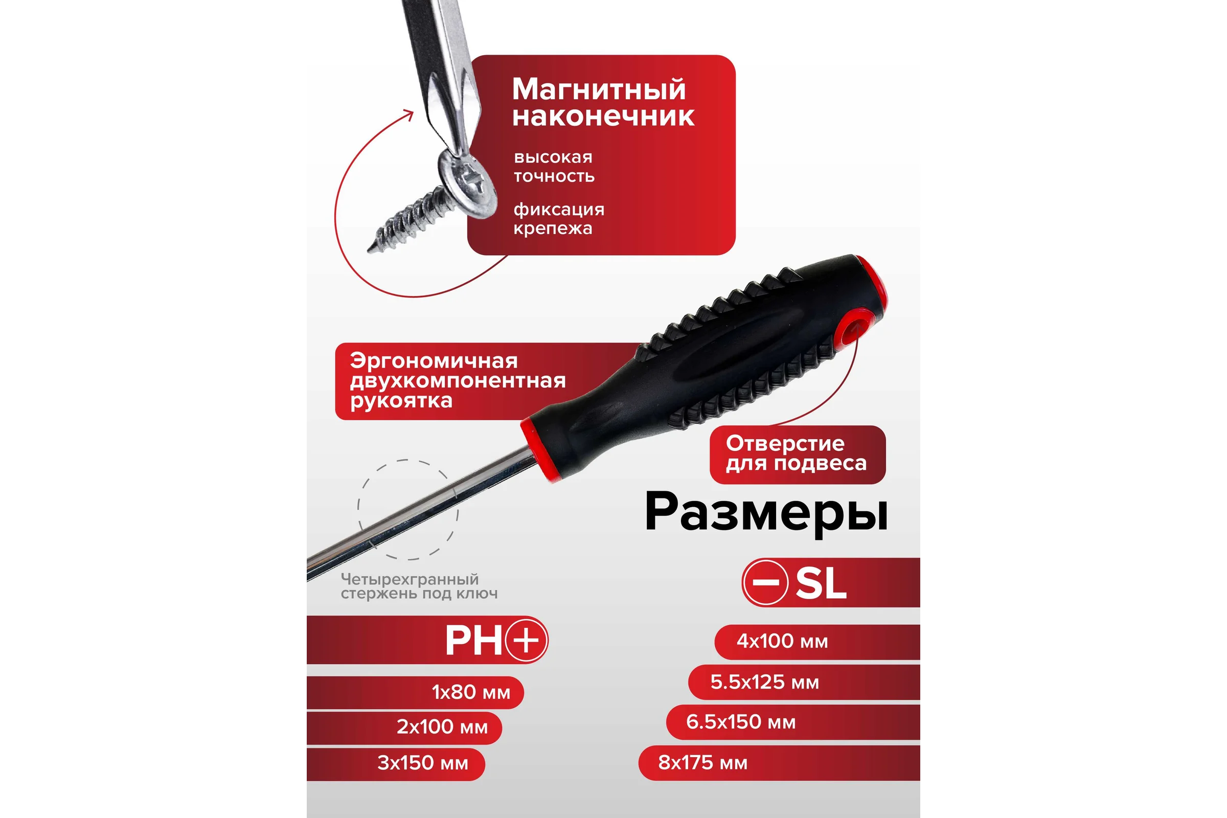 Набор отверток магнитных Forcekraft Profi S2, 7 предметов в лотке FK-20713(28203)
