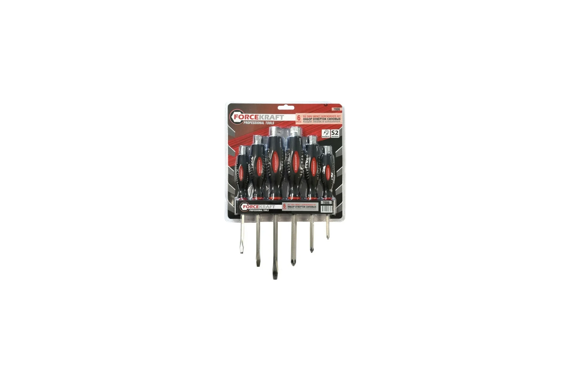 Набор отверток FORCEKRAFT силовые, магнитные, Profi, 6пр. в блистере FK-7006(27148)